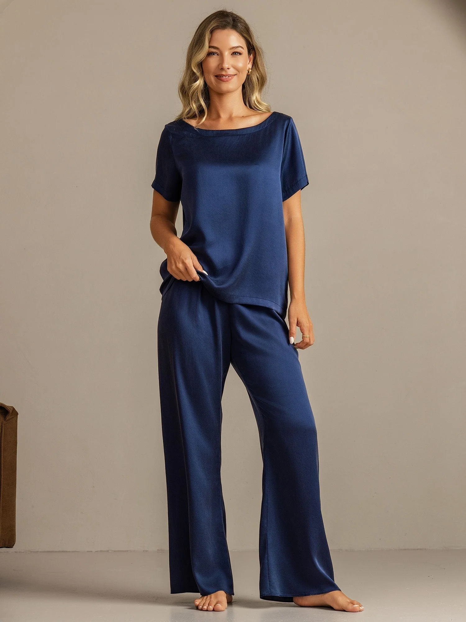 19Momme Women's Washable Silk Short Sleeve Pyjamas Set - Image 12