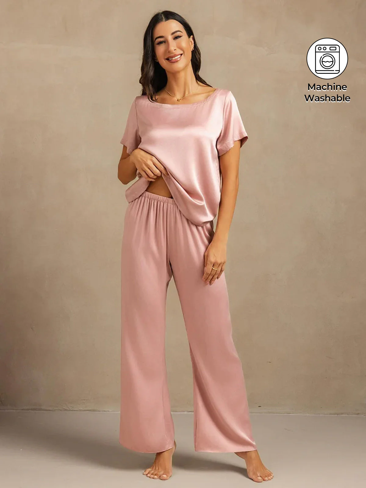 19Momme Women's Washable Silk Short Sleeve Pyjamas Set - Image 16