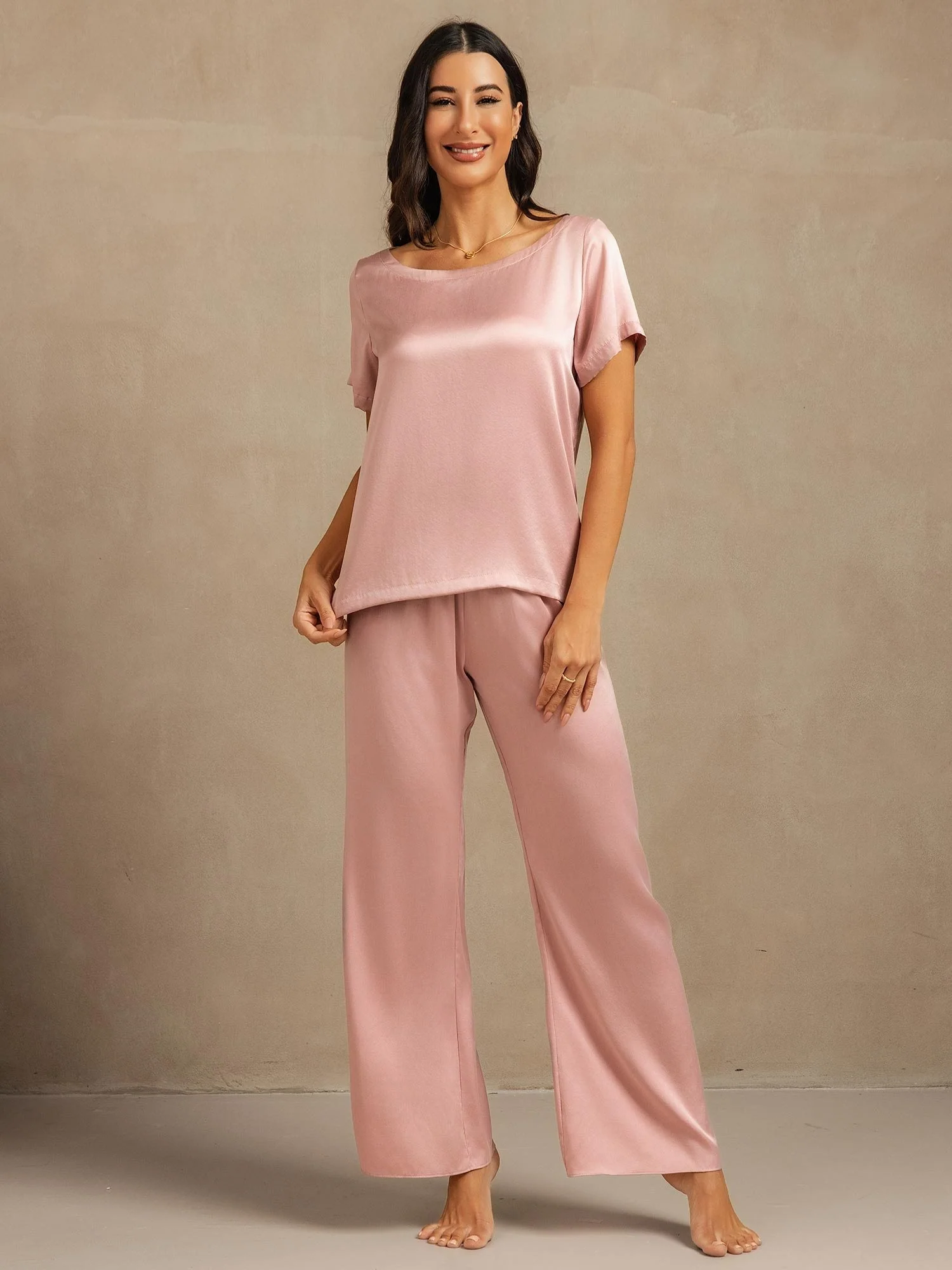 19Momme Women's Washable Silk Short Sleeve Pyjamas Set - Image 22