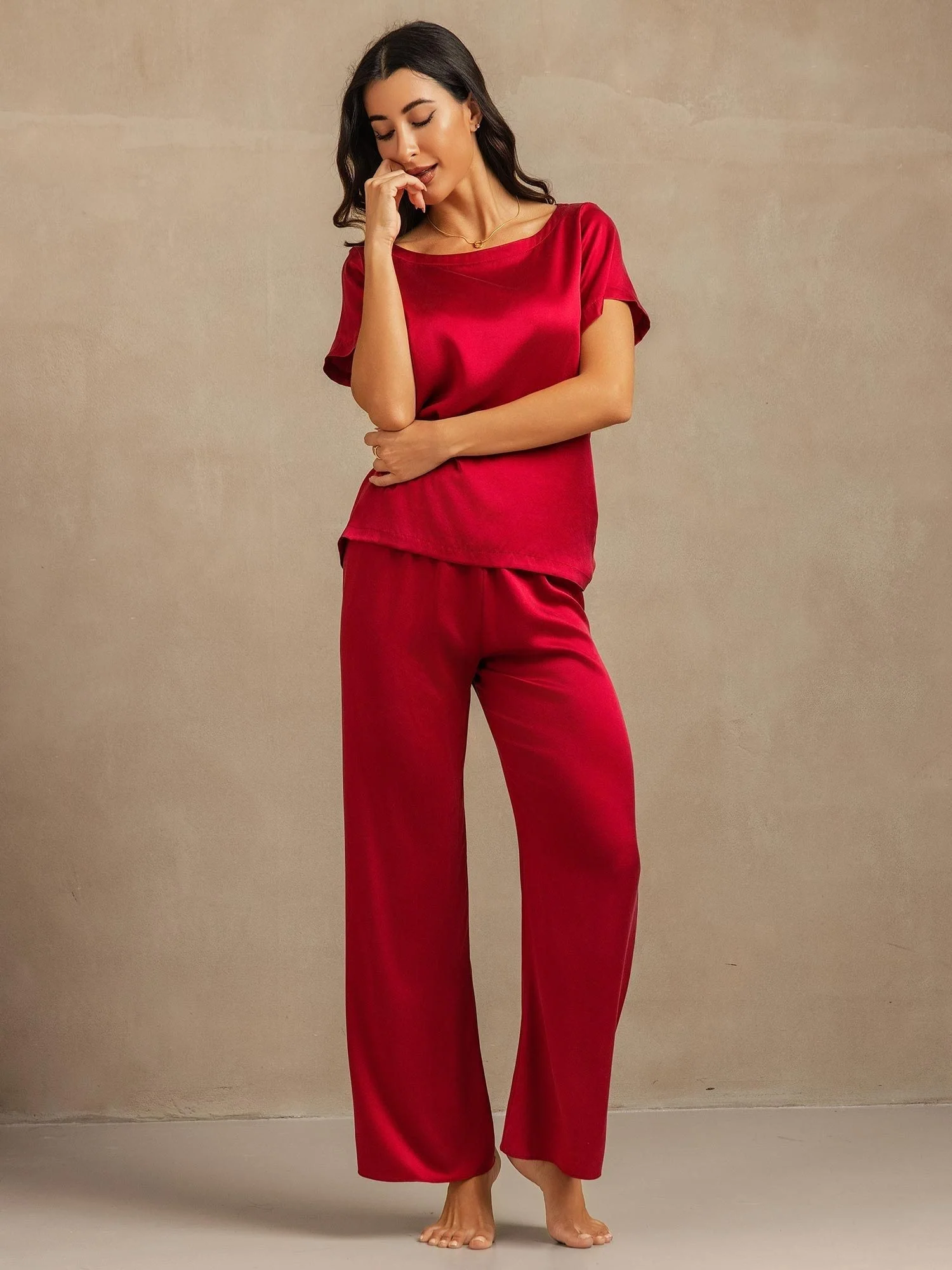 19Momme Women's Washable Silk Short Sleeve Pyjamas Set - Image 6