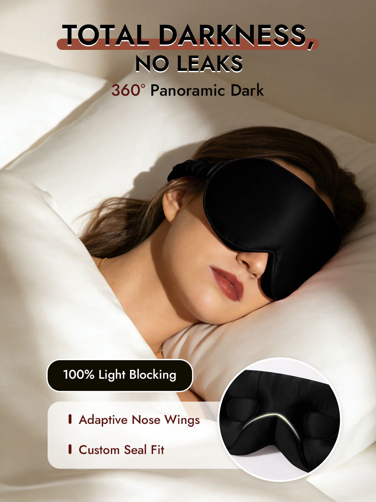 22 Momme Pure Silk 3D Sleep Mask With Upgraded Nose Wings - Image 11