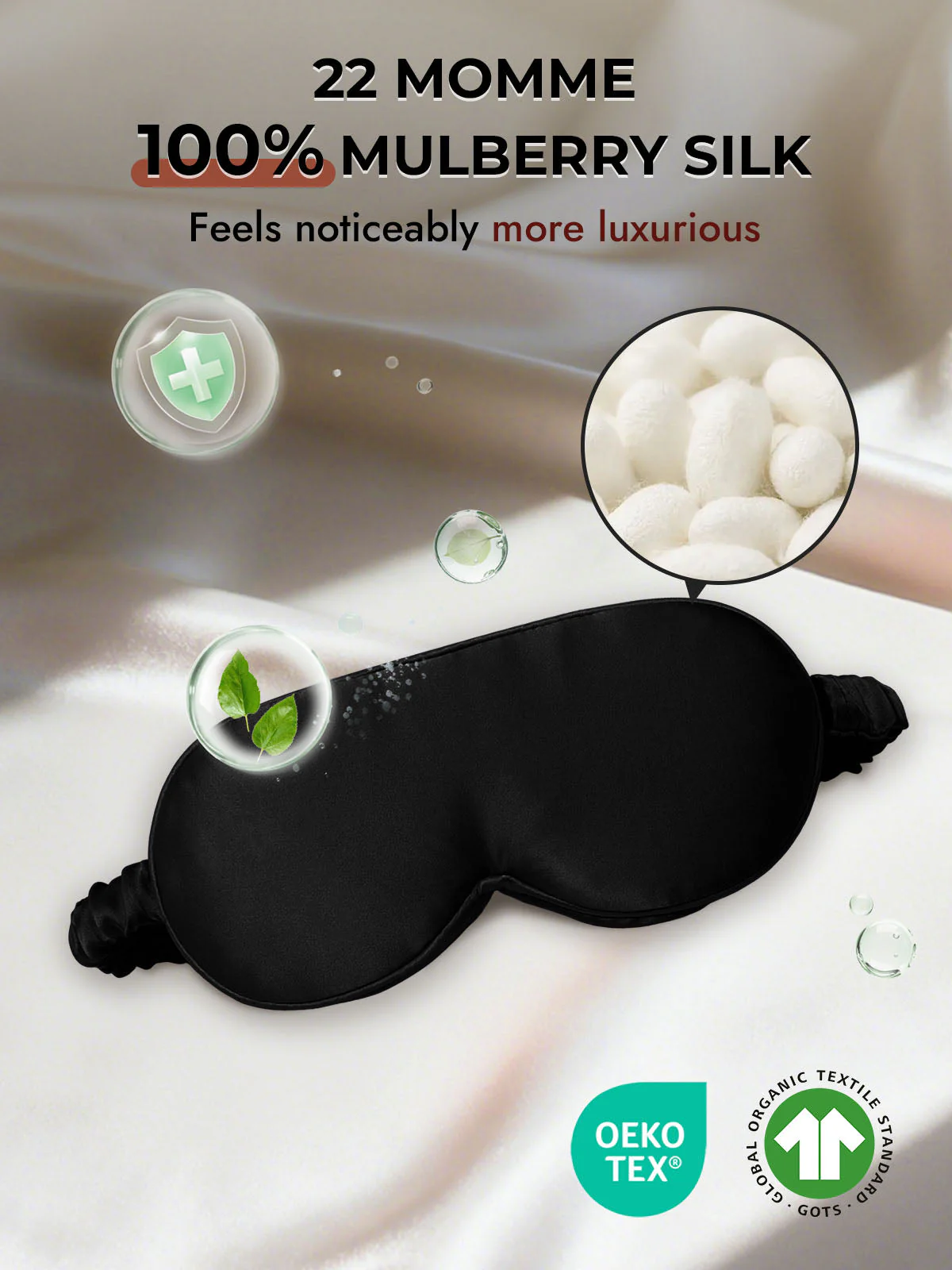 22 Momme Pure Silk 3D Sleep Mask With Upgraded Nose Wings - Image 15