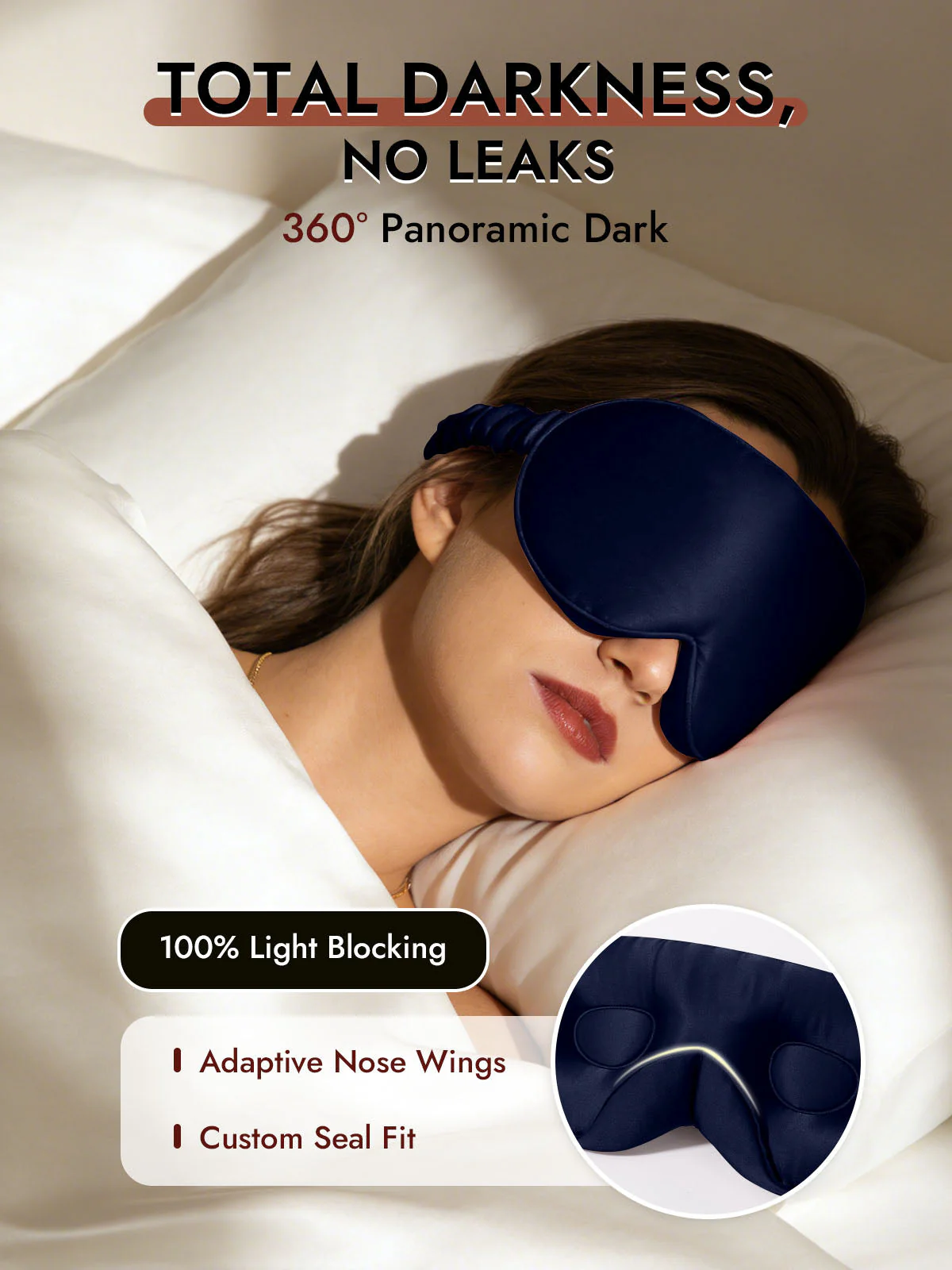 22 Momme Pure Silk 3D Sleep Mask With Upgraded Nose Wings - Image 20