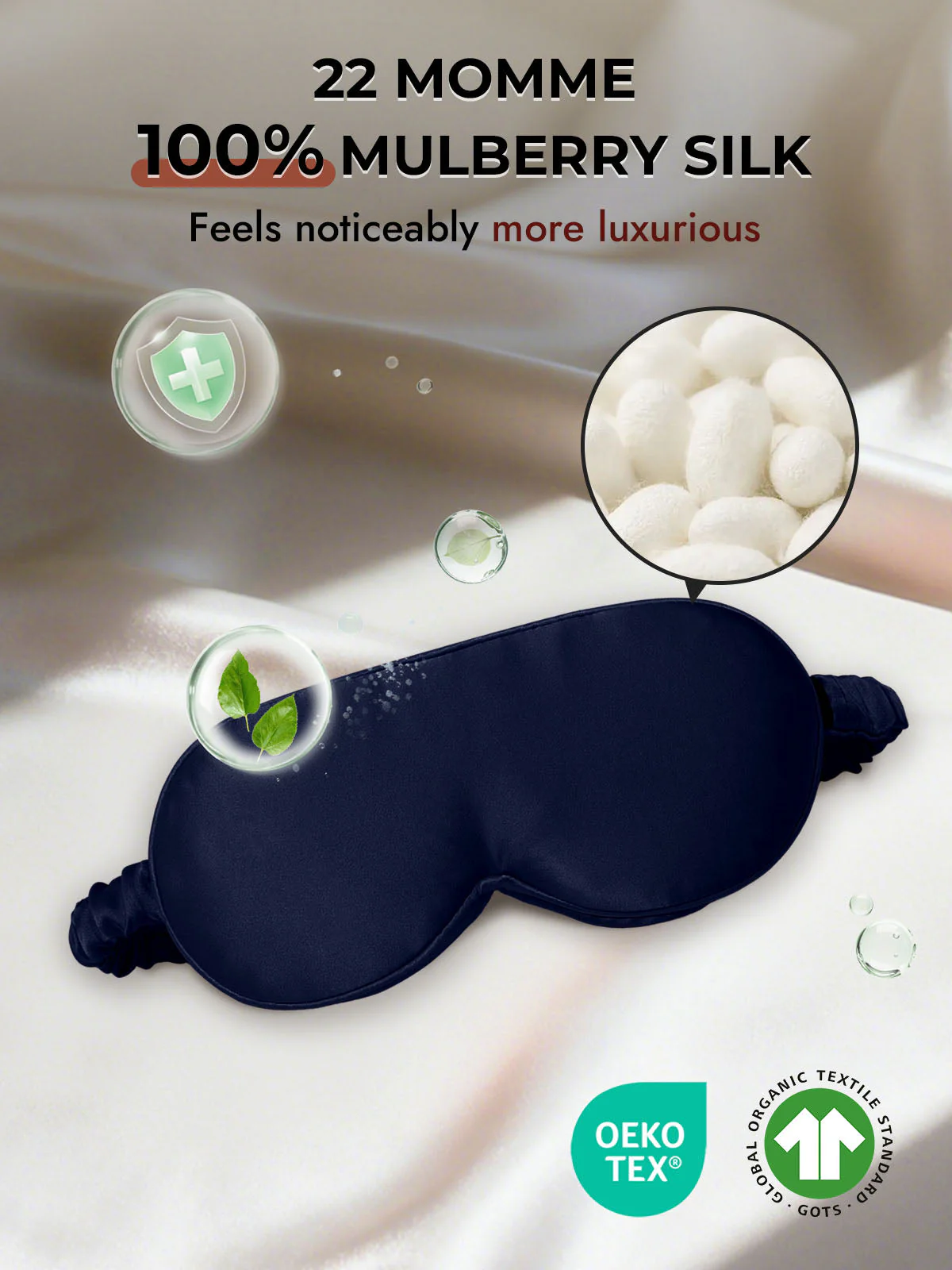 22 Momme Pure Silk 3D Sleep Mask With Upgraded Nose Wings - Image 24