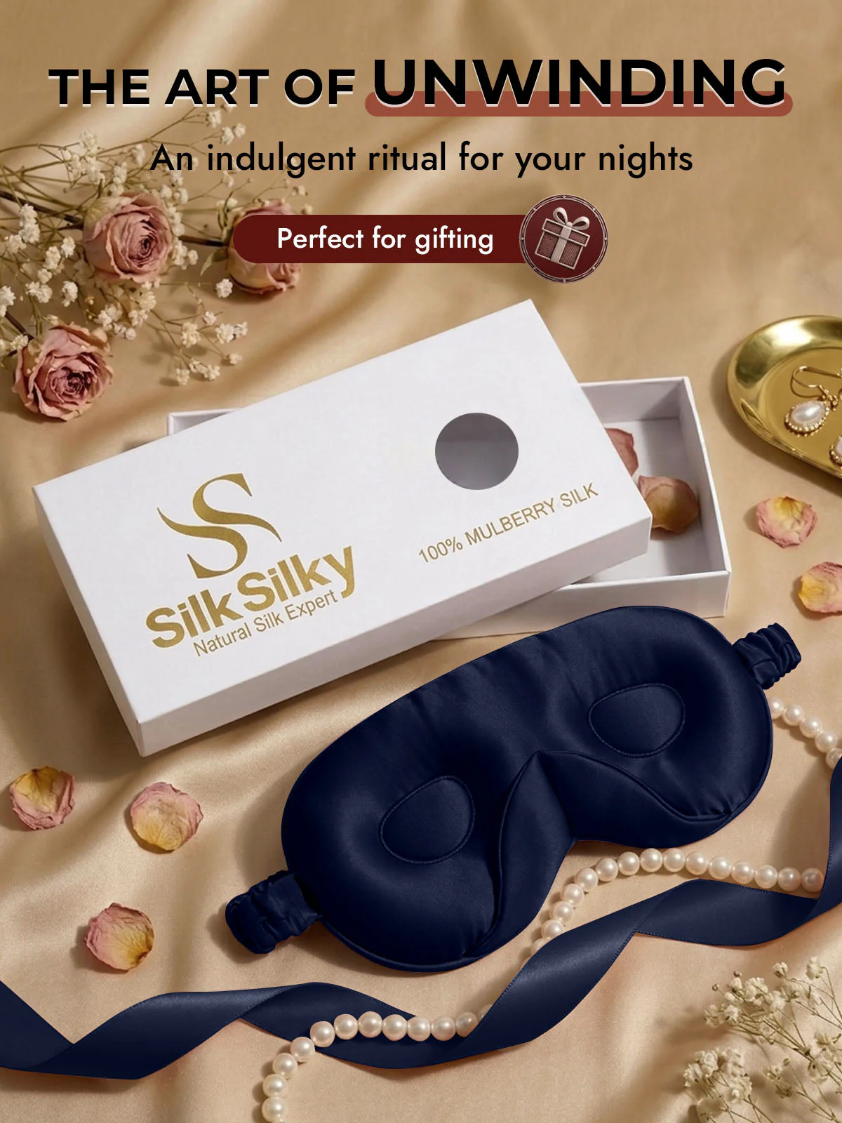 22 Momme Pure Silk 3D Sleep Mask With Upgraded Nose Wings - Image 27