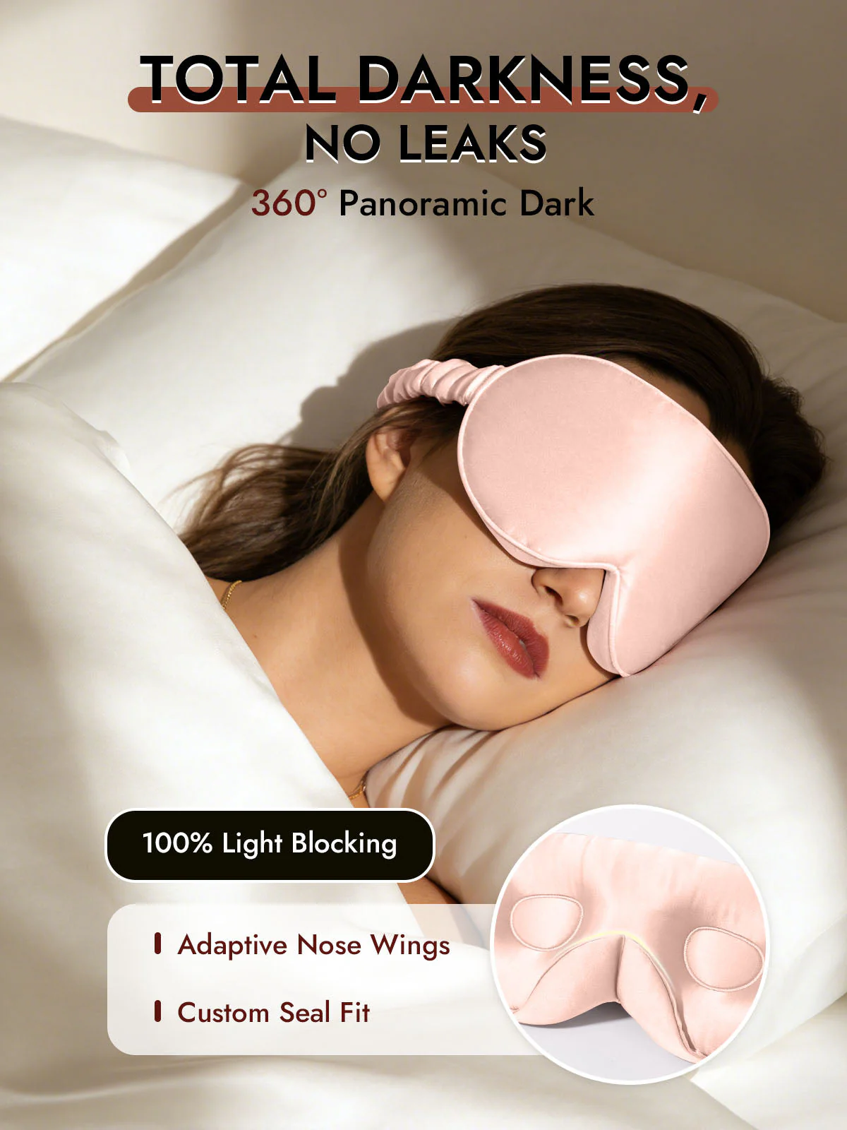 22 Momme Pure Silk 3D Sleep Mask With Upgraded Nose Wings - Image 29