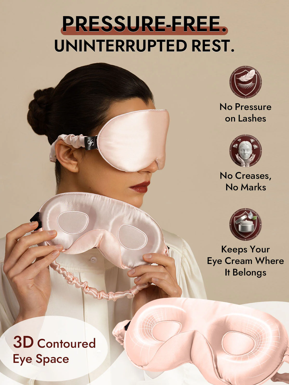22 Momme Pure Silk 3D Sleep Mask With Upgraded Nose Wings - Image 30