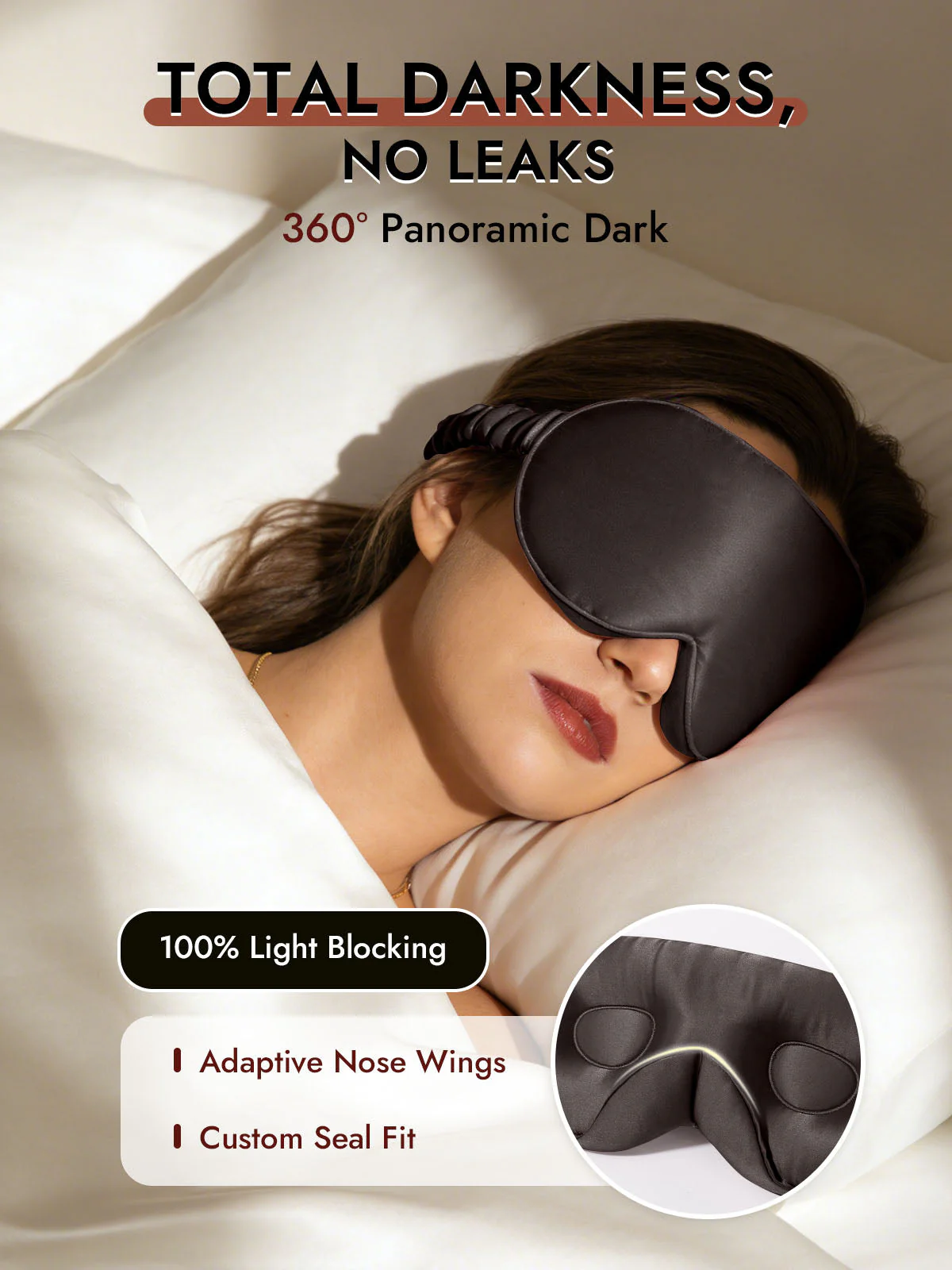 22 Momme Pure Silk 3D Sleep Mask With Upgraded Nose Wings - Image 38