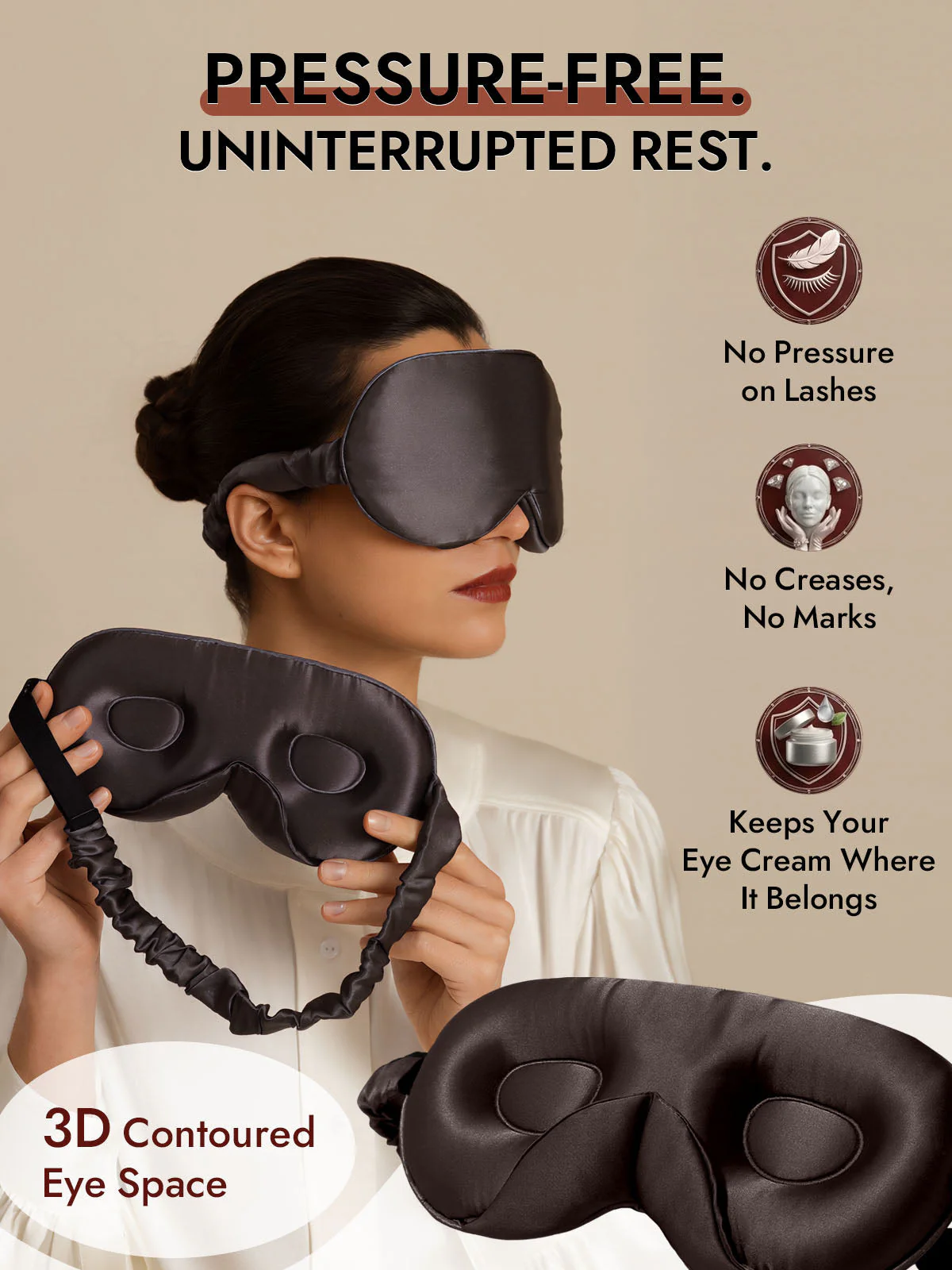 22 Momme Pure Silk 3D Sleep Mask With Upgraded Nose Wings - Image 39
