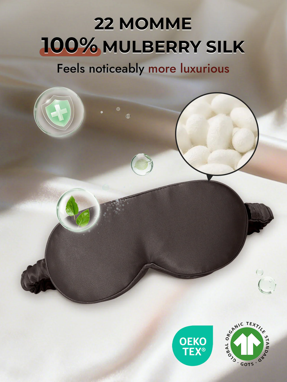 22 Momme Pure Silk 3D Sleep Mask With Upgraded Nose Wings - Image 42