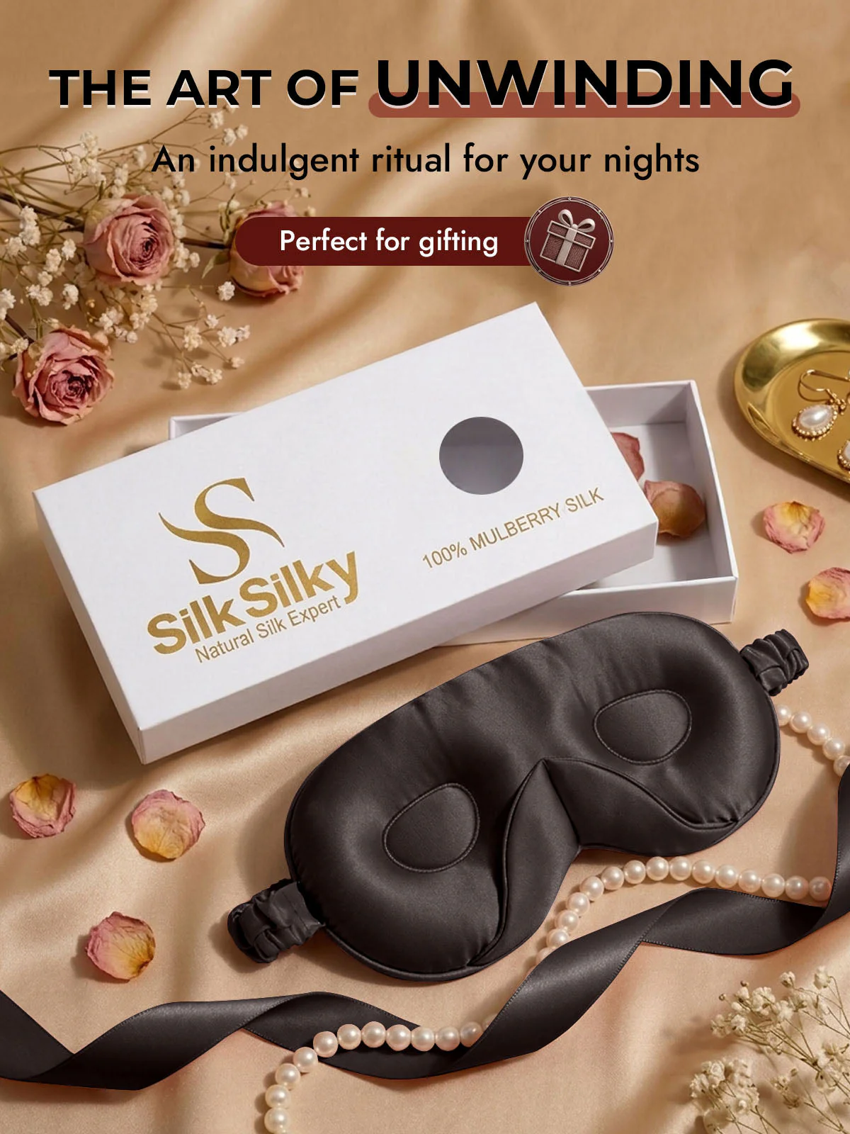 22 Momme Pure Silk 3D Sleep Mask With Upgraded Nose Wings - Image 45
