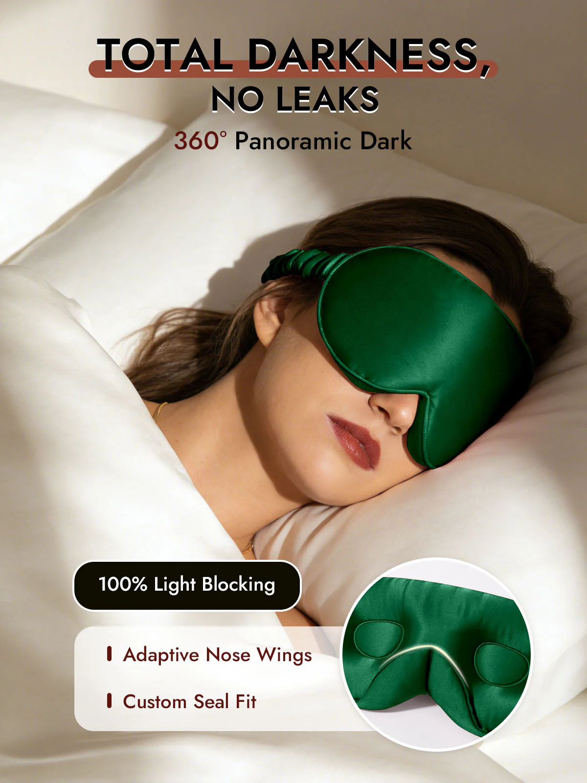 22 Momme Pure Silk 3D Sleep Mask With Upgraded Nose Wings - Image 47