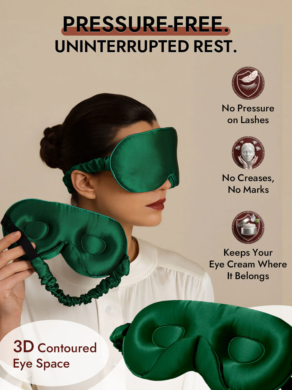 22 Momme Pure Silk 3D Sleep Mask With Upgraded Nose Wings - Image 48