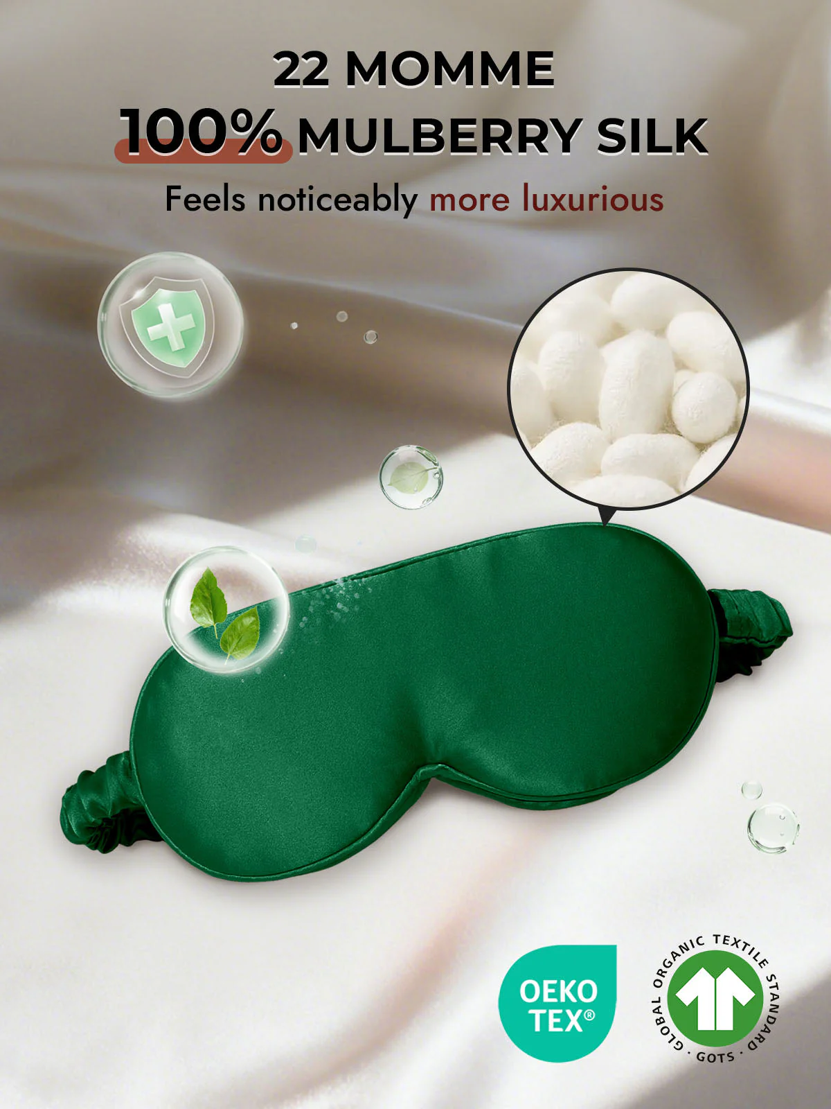 22 Momme Pure Silk 3D Sleep Mask With Upgraded Nose Wings - Image 51
