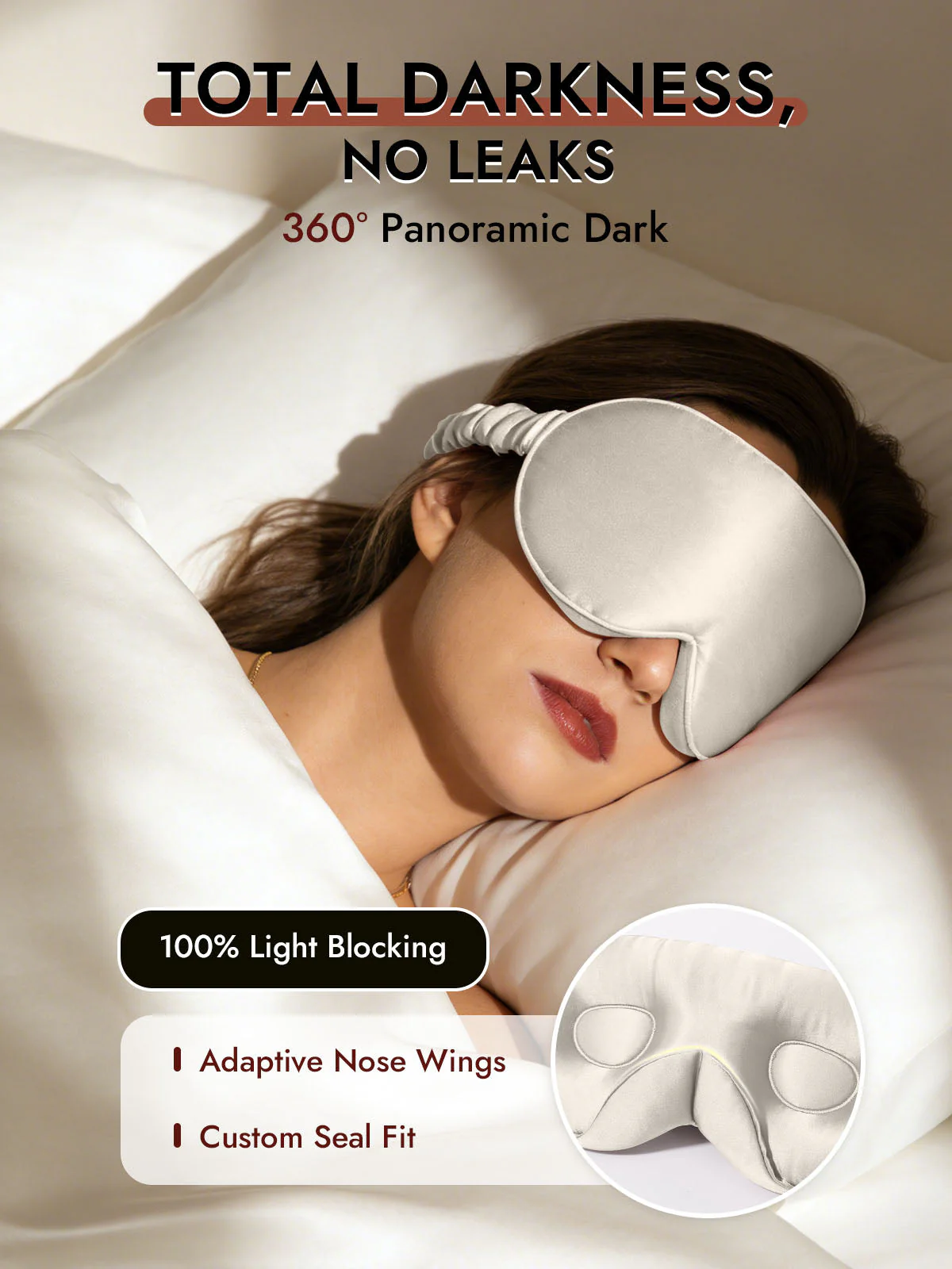 22 Momme Pure Silk 3D Sleep Mask With Upgraded Nose Wings - Image 56