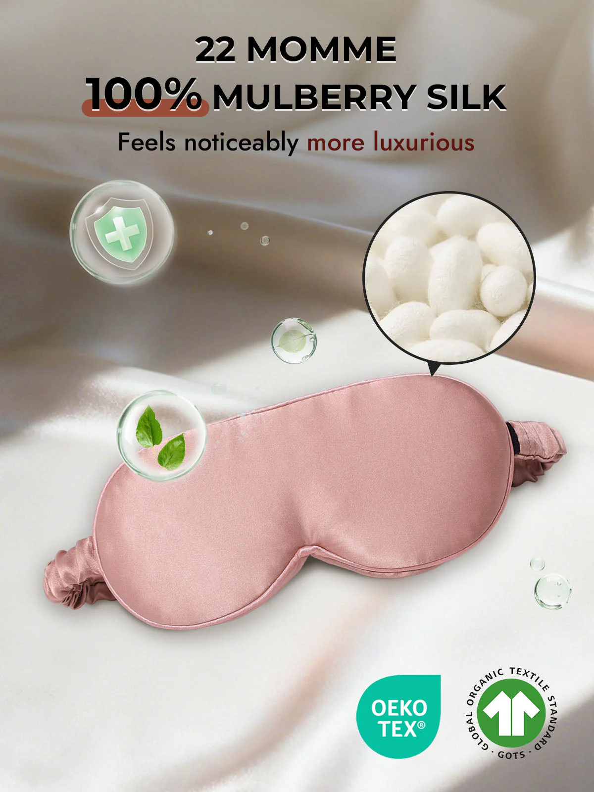 22 Momme Pure Silk 3D Sleep Mask With Upgraded Nose Wings - Image 6