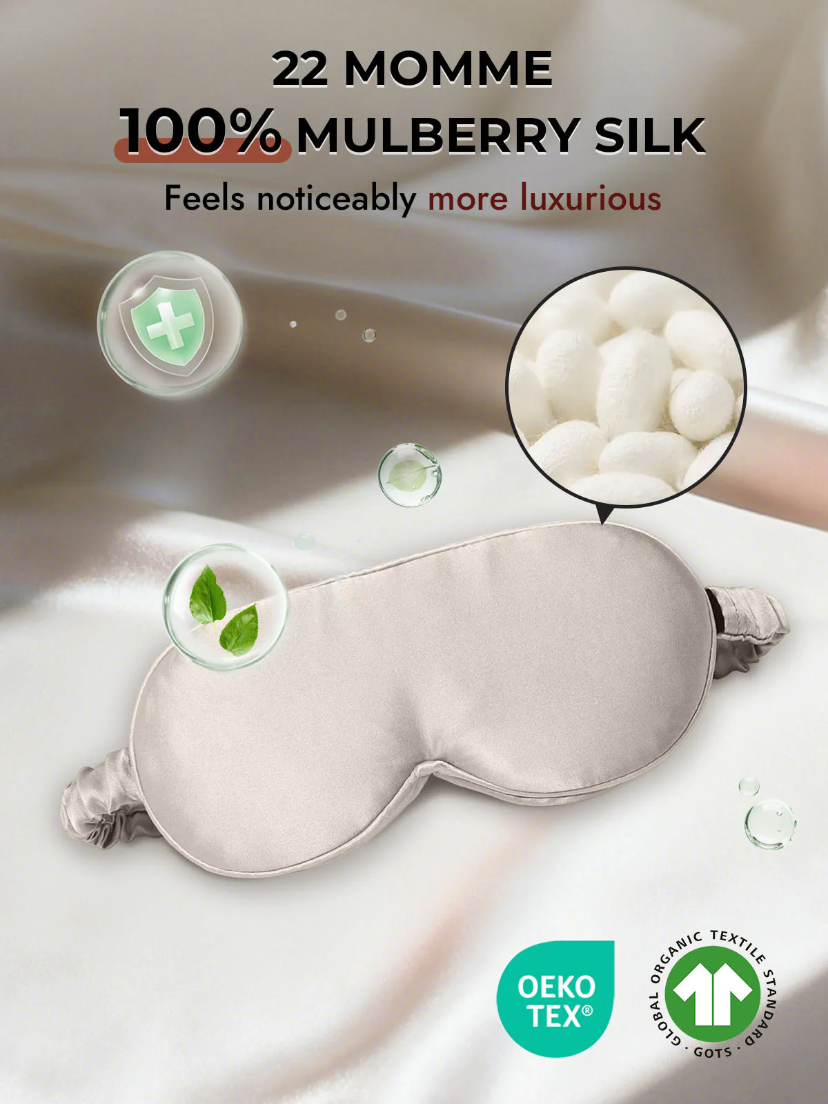 22 Momme Pure Silk 3D Sleep Mask With Upgraded Nose Wings - Image 60