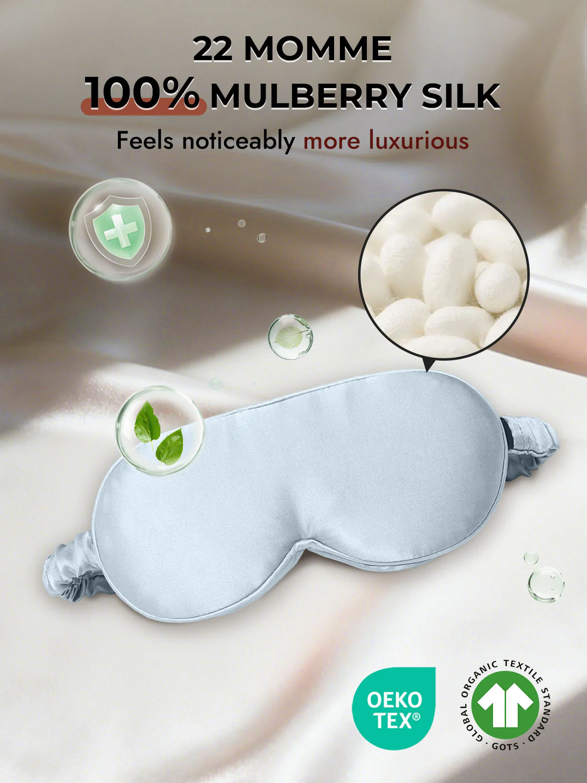 22 Momme Pure Silk 3D Sleep Mask With Upgraded Nose Wings - Image 69