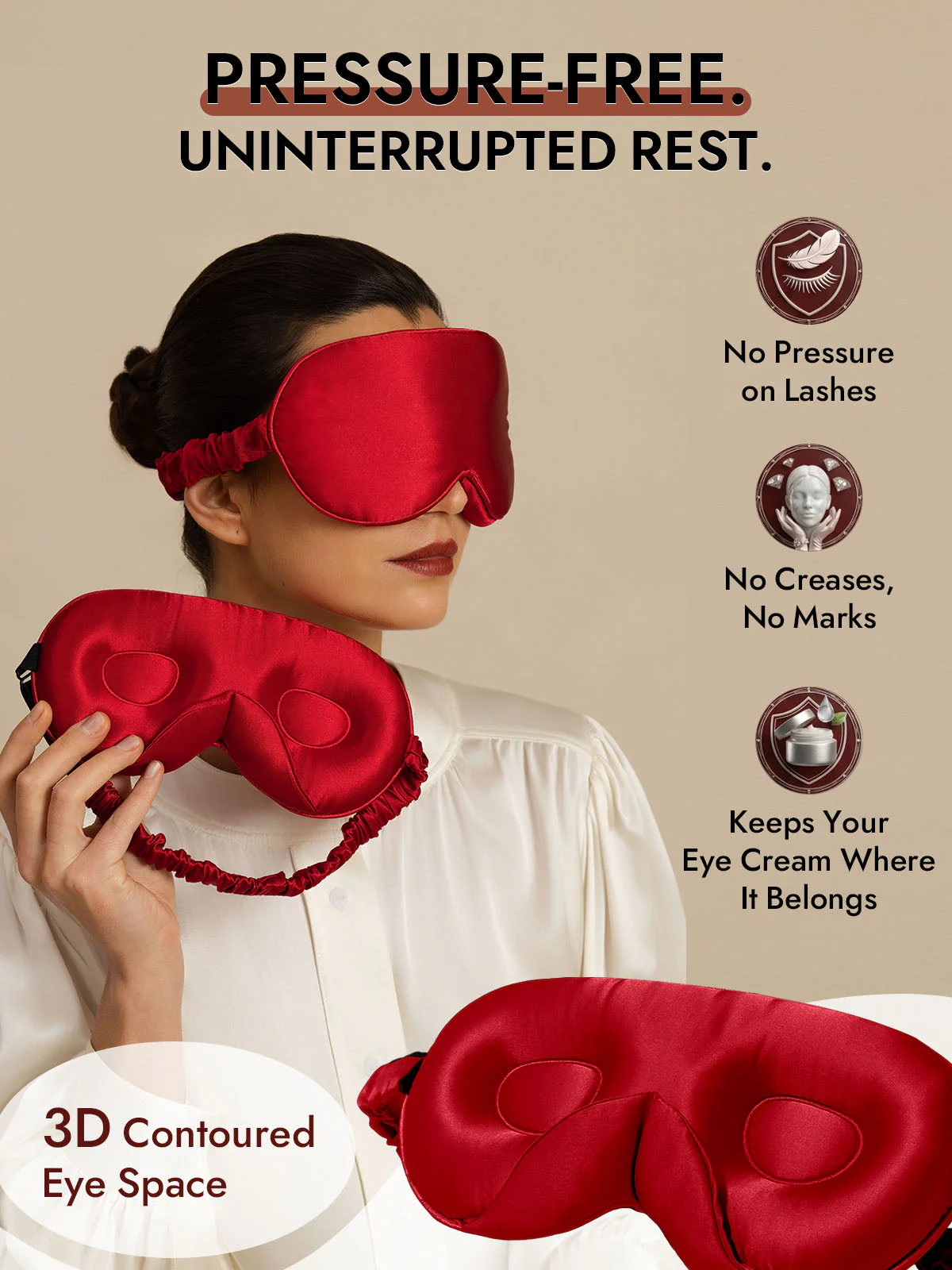22 Momme Pure Silk 3D Sleep Mask With Upgraded Nose Wings - Image 75