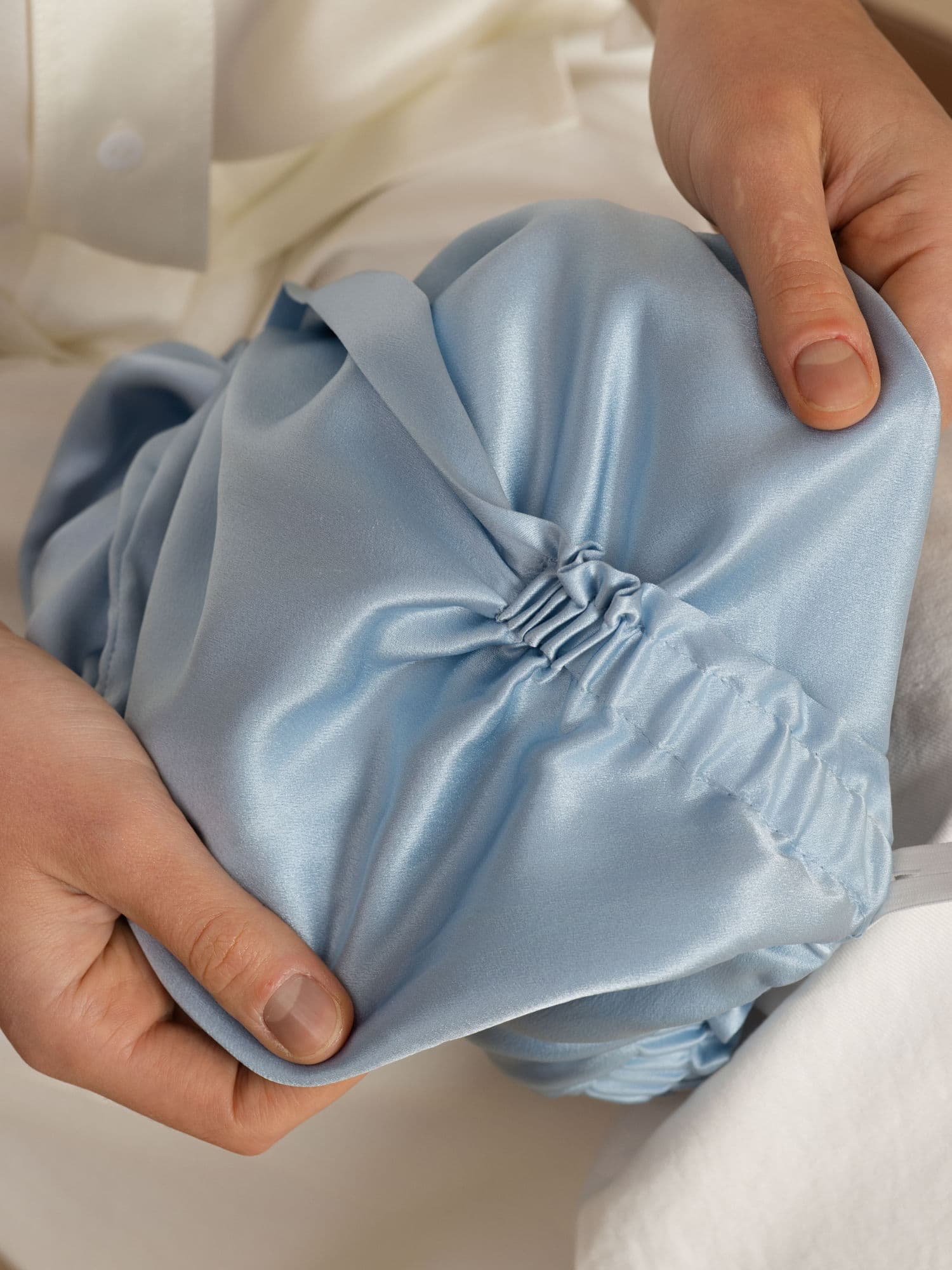 22Momme Pure Silk Knot-Front Hair Bonnet with Adjustable Button Design - Image 15