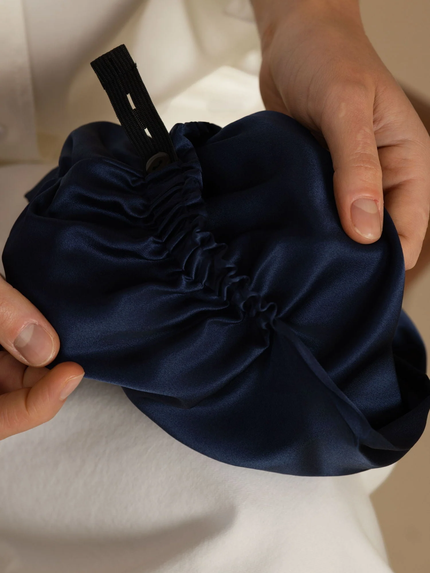 22Momme Pure Silk Knot-Front Hair Bonnet with Adjustable Button Design - Image 20