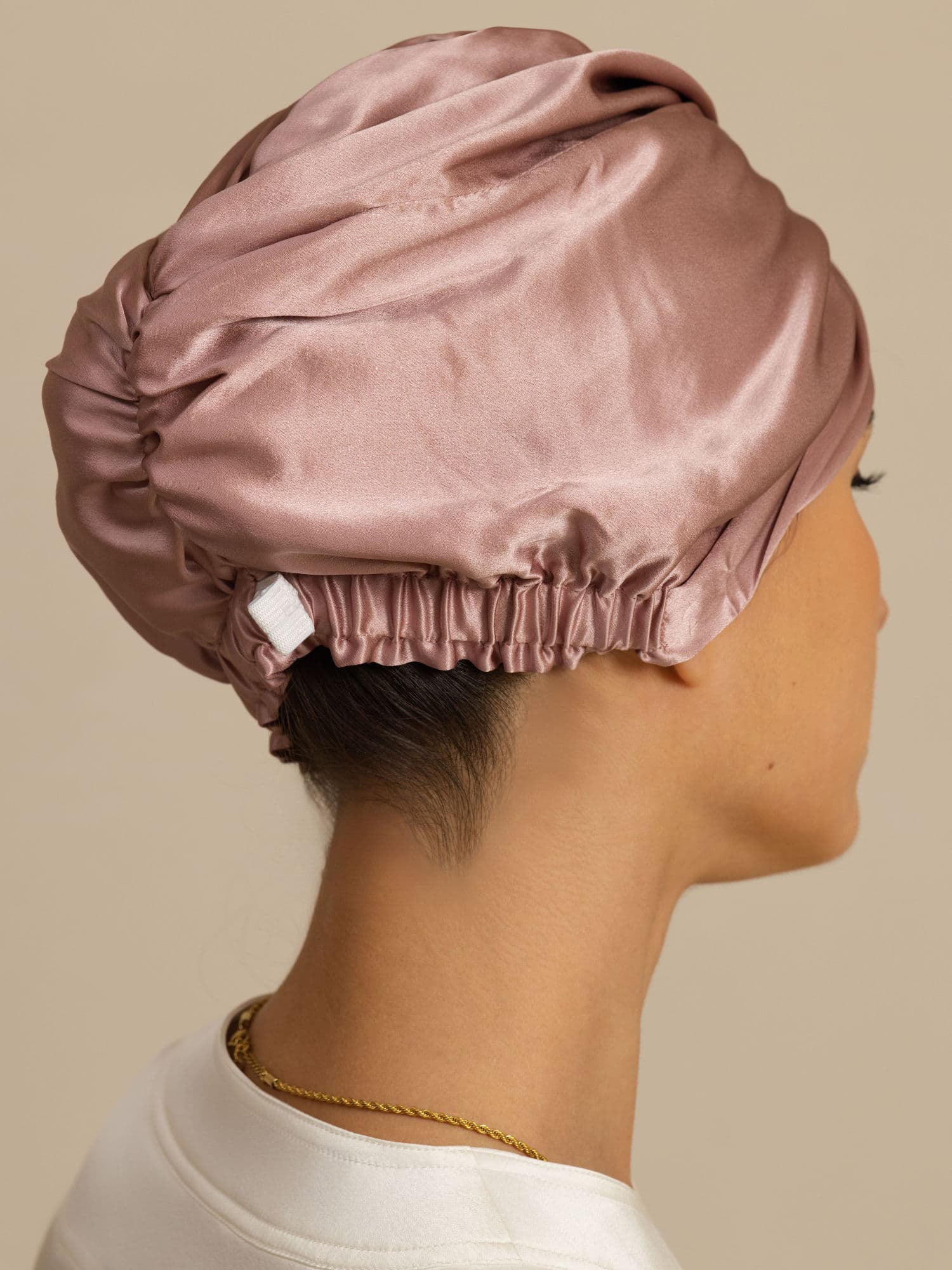 22Momme Pure Silk Knot-Front Hair Bonnet with Adjustable Button Design - Image 7