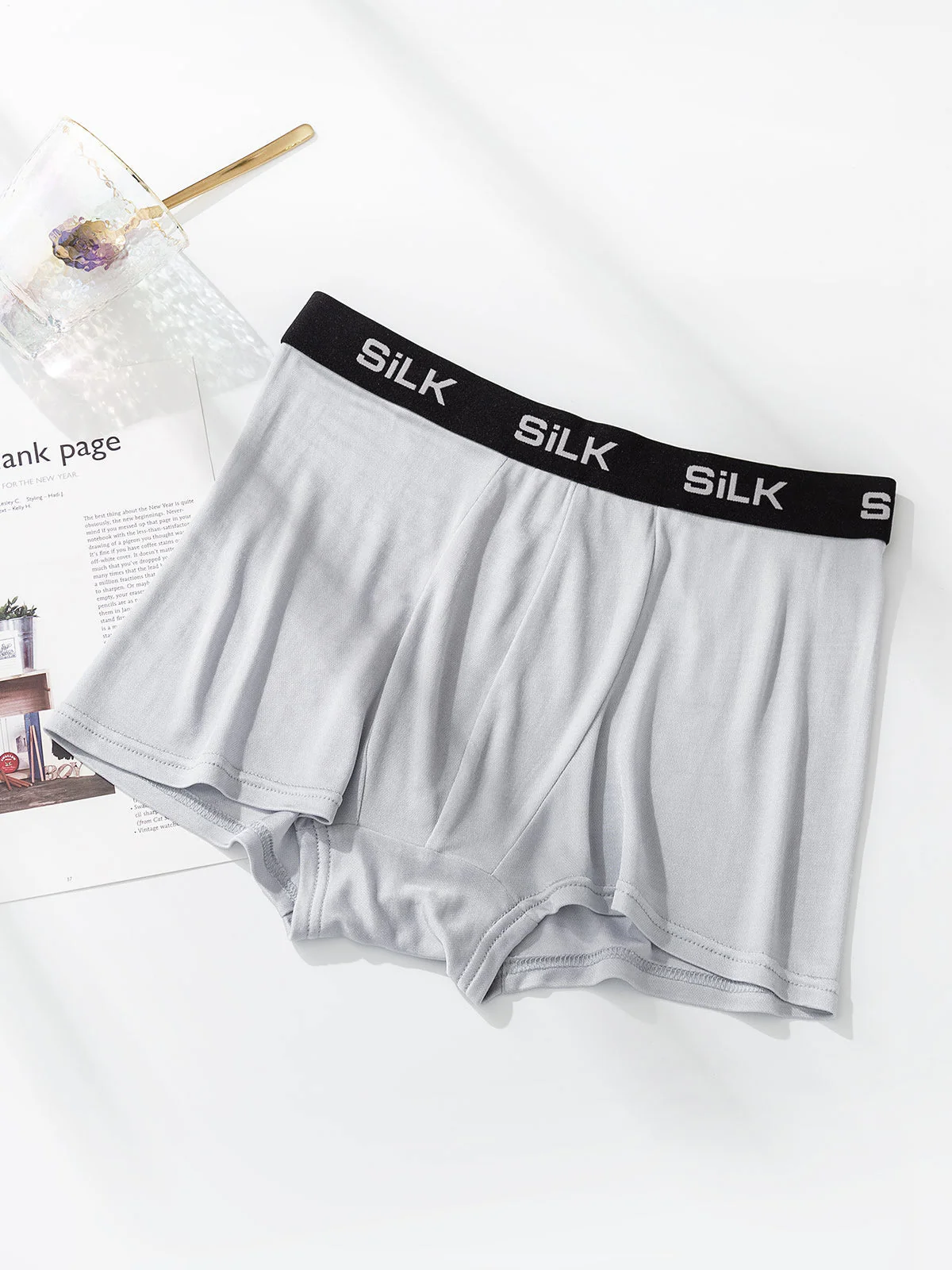 3Pcs Men‘s Ultra Soft Comfy Pure Silk Boxer Underwear - Image 14