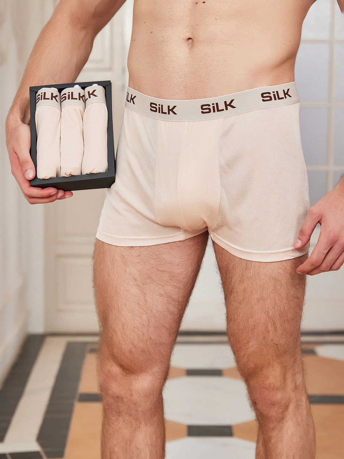 3Pcs Men‘s Ultra Soft Comfy Pure Silk Boxer Underwear - Image 16