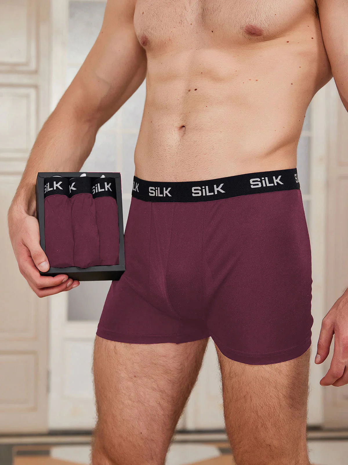 3Pcs Men‘s Ultra Soft Comfy Pure Silk Boxer Underwear - Image 9