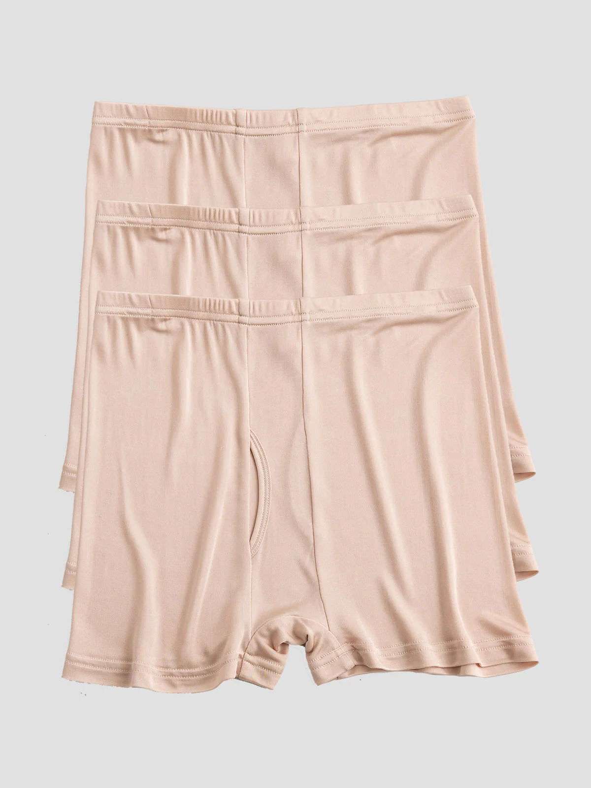 3Pcs Pure Silk Open Front Boxer Briefs for Men - Image 11