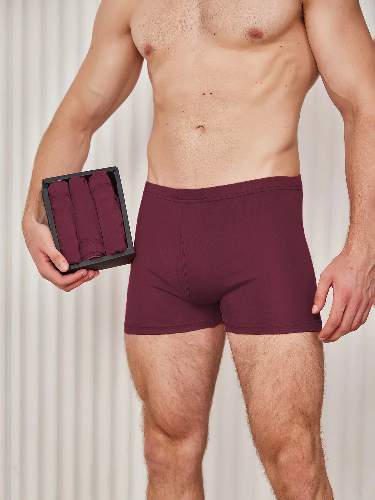 3Pcs Pure Silk Open Front Boxer Briefs for Men - Image 21