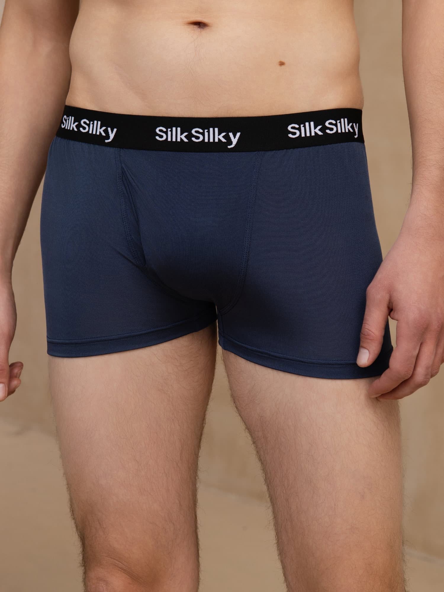 3Pcs Pure Silk Men's Comfort Breathable Boxer Brief Underwear - Image 12
