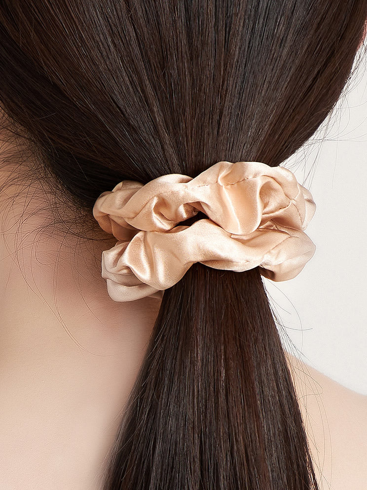 3Pcs Bundle Pure Silk Large Hair Scrunchies - 3.5cm - Image 28