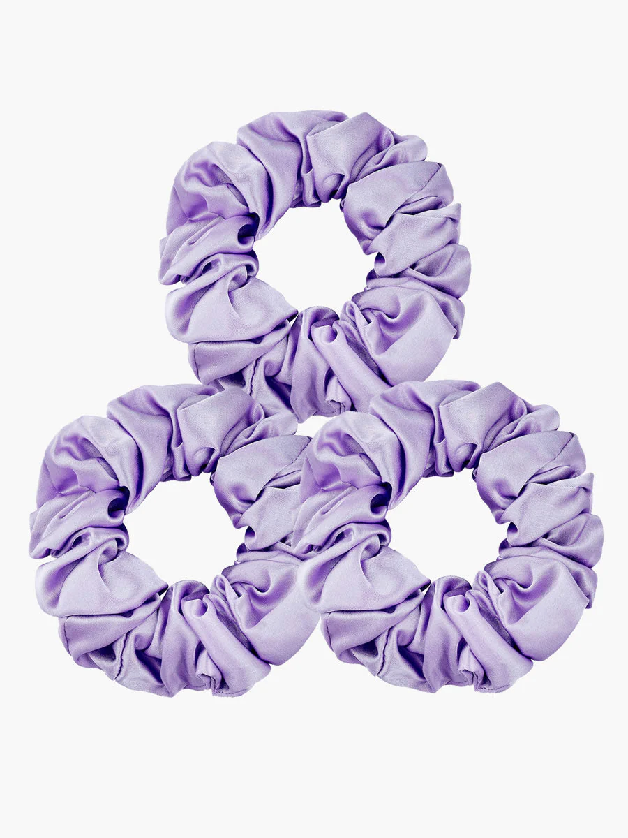 3Pcs Bundle Pure Silk Large Hair Scrunchies - 3.5cm - Image 38