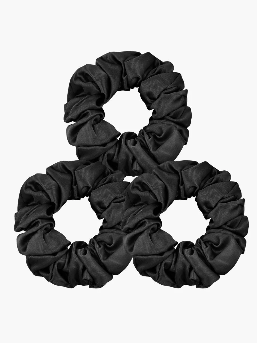 3Pcs Bundle Pure Silk Large Hair Scrunchies - 3.5cm - Image 8