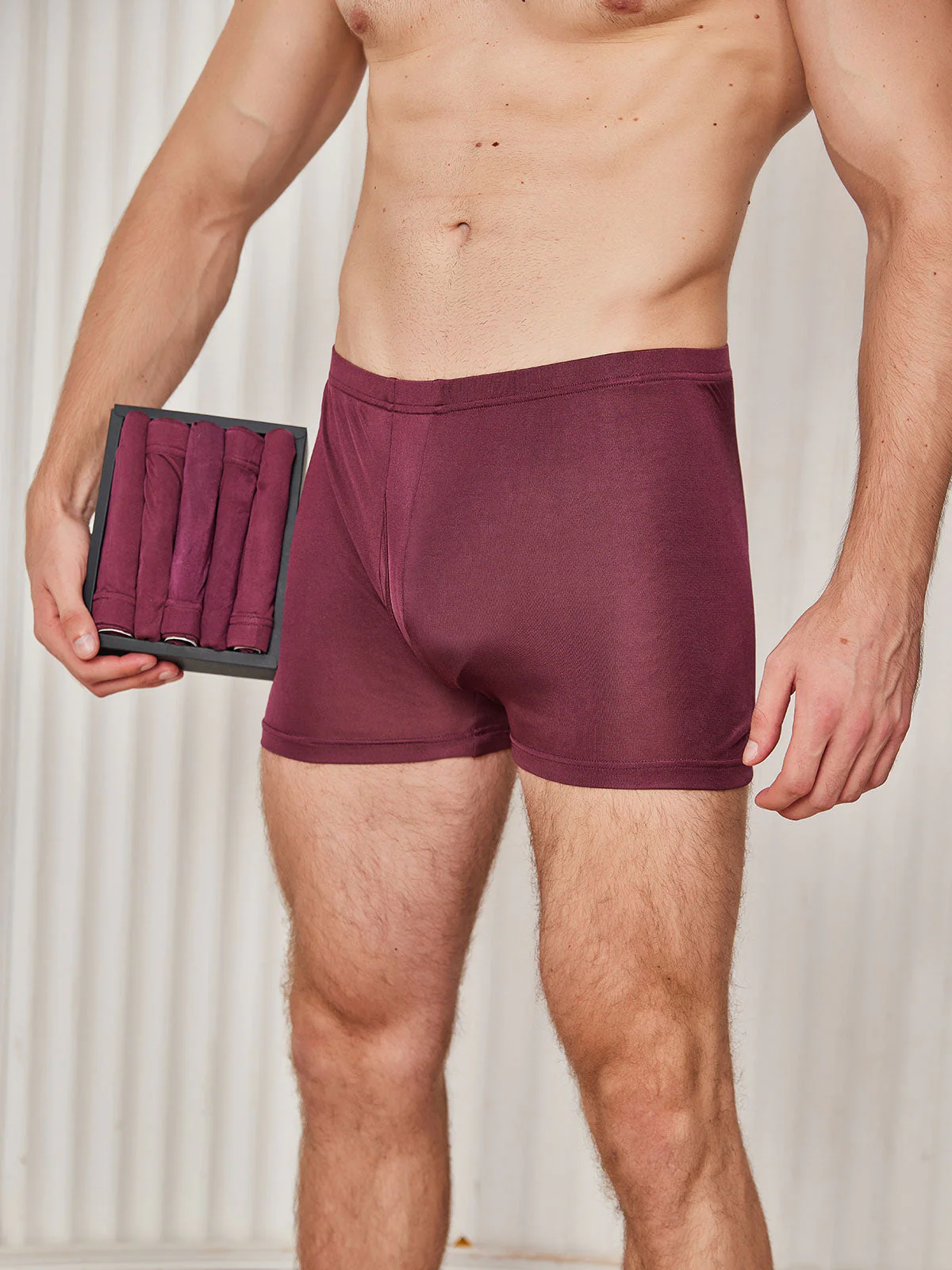 5Pcs Pure Silk Men‘s Boxer Briefs with Fly Opening - Image 18