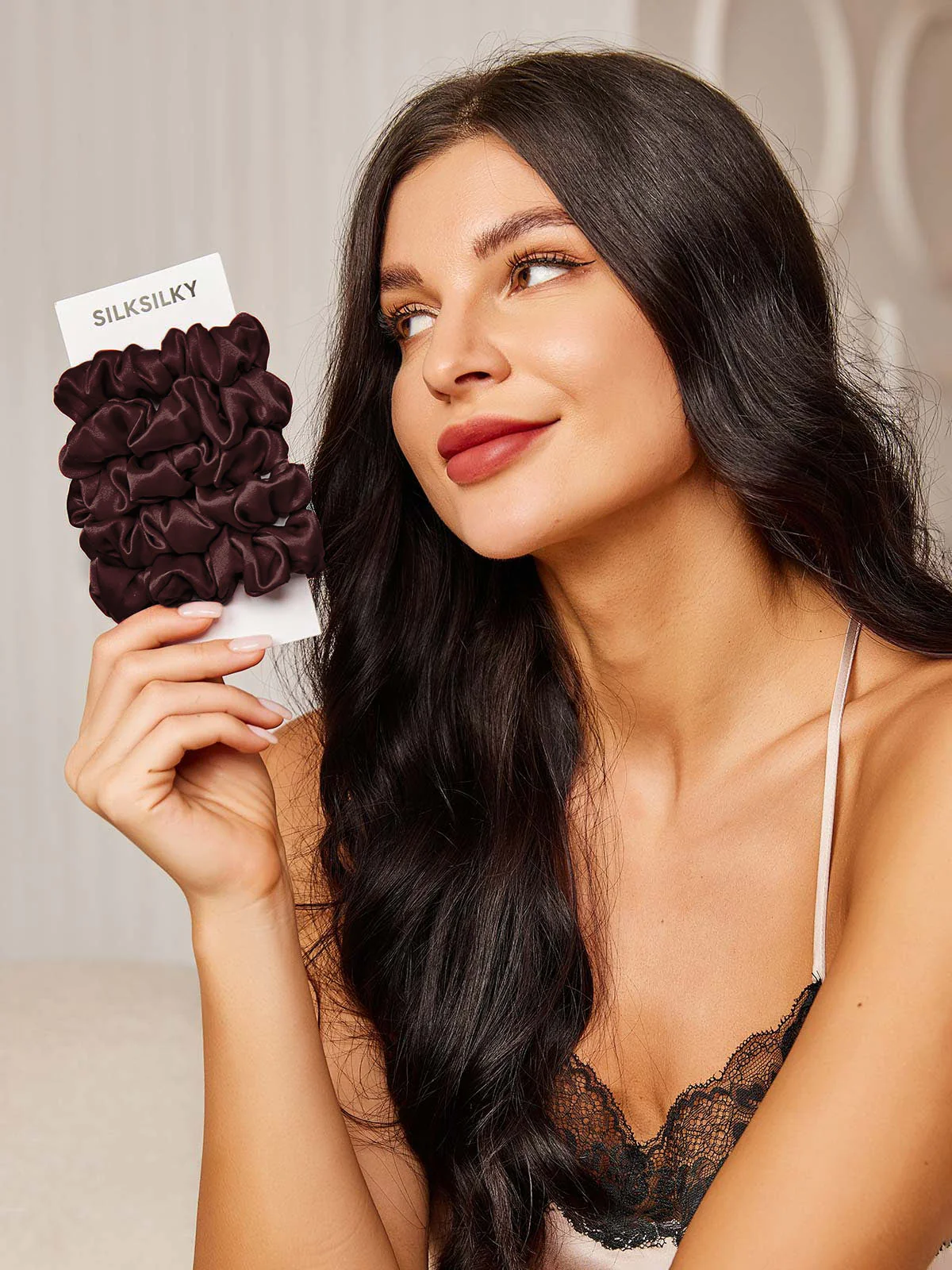 5Pcs Bundle Pure Silk Classic Hair Scrunchies - 2cm - Image 28
