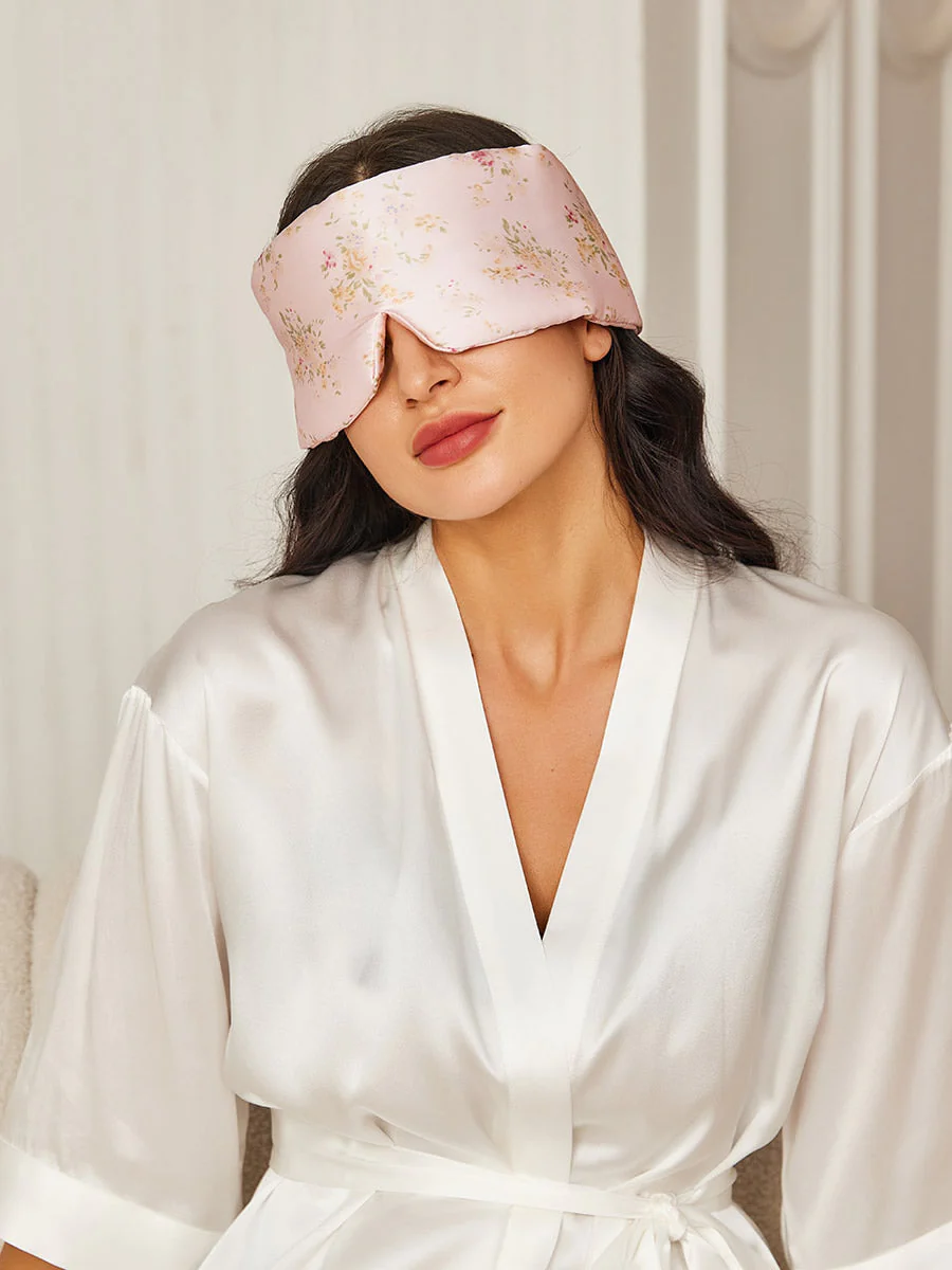 Adjustable Velcro Wrap-Around Silk Sleep Eye Mask - Image 11