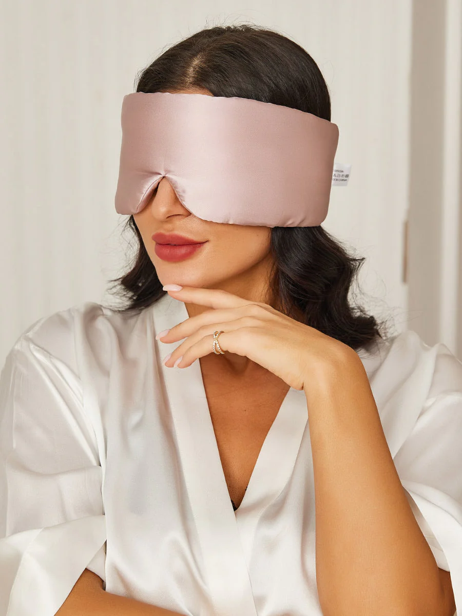 Adjustable Velcro Wrap-Around Silk Sleep Eye Mask - Image 14