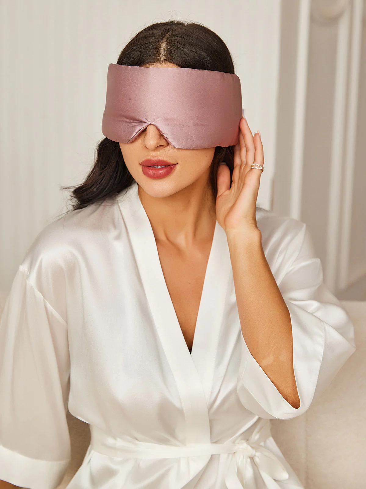 Adjustable Velcro Wrap-Around Silk Sleep Eye Mask - Image 21