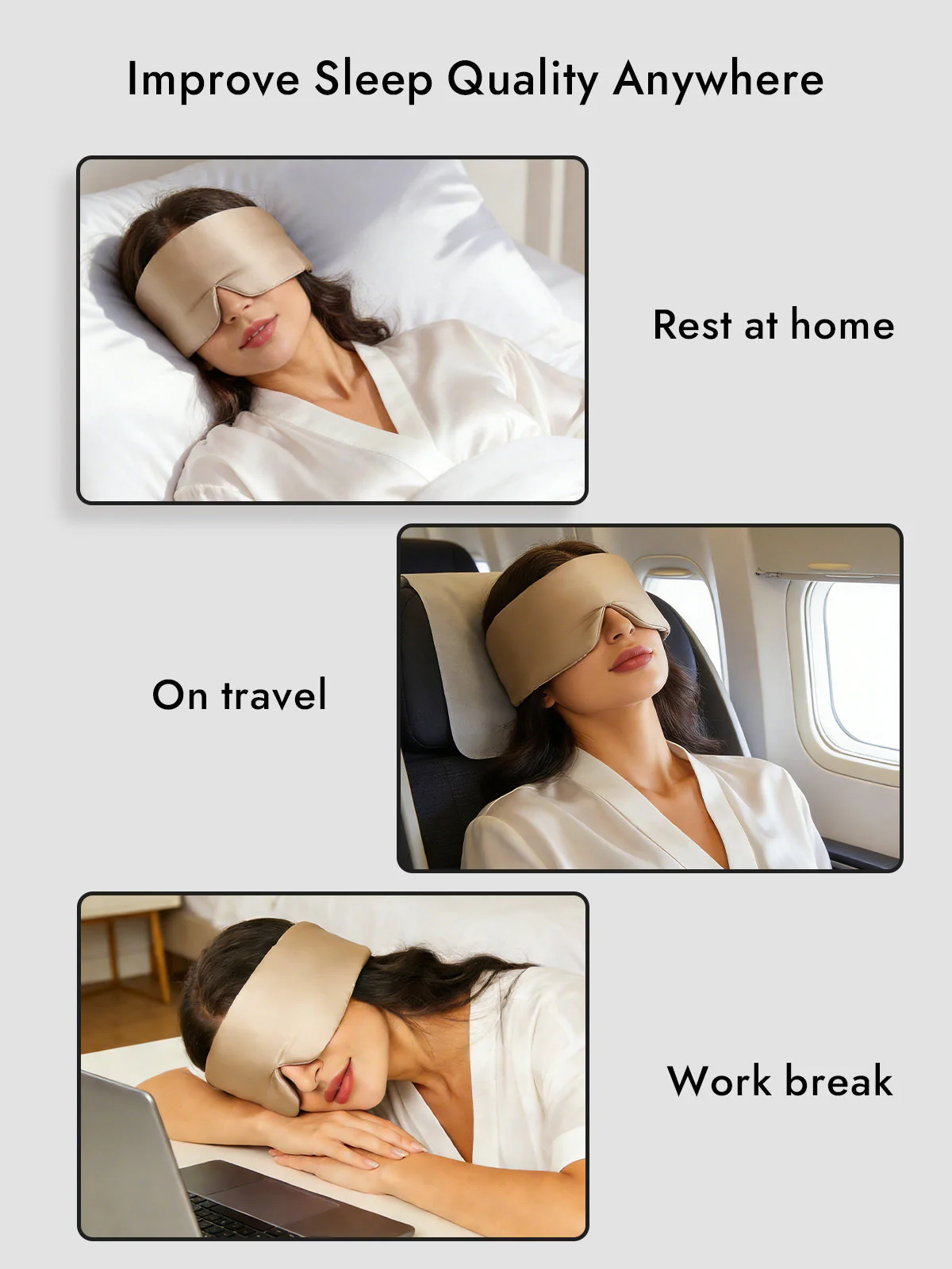 Elegant One Piece Silk Sleep Eye Mask - Image 36