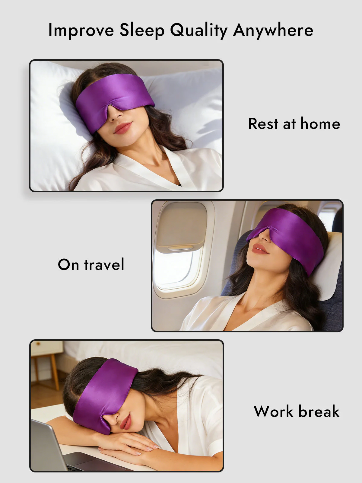 Elegant One Piece Silk Sleep Eye Mask - Image 42