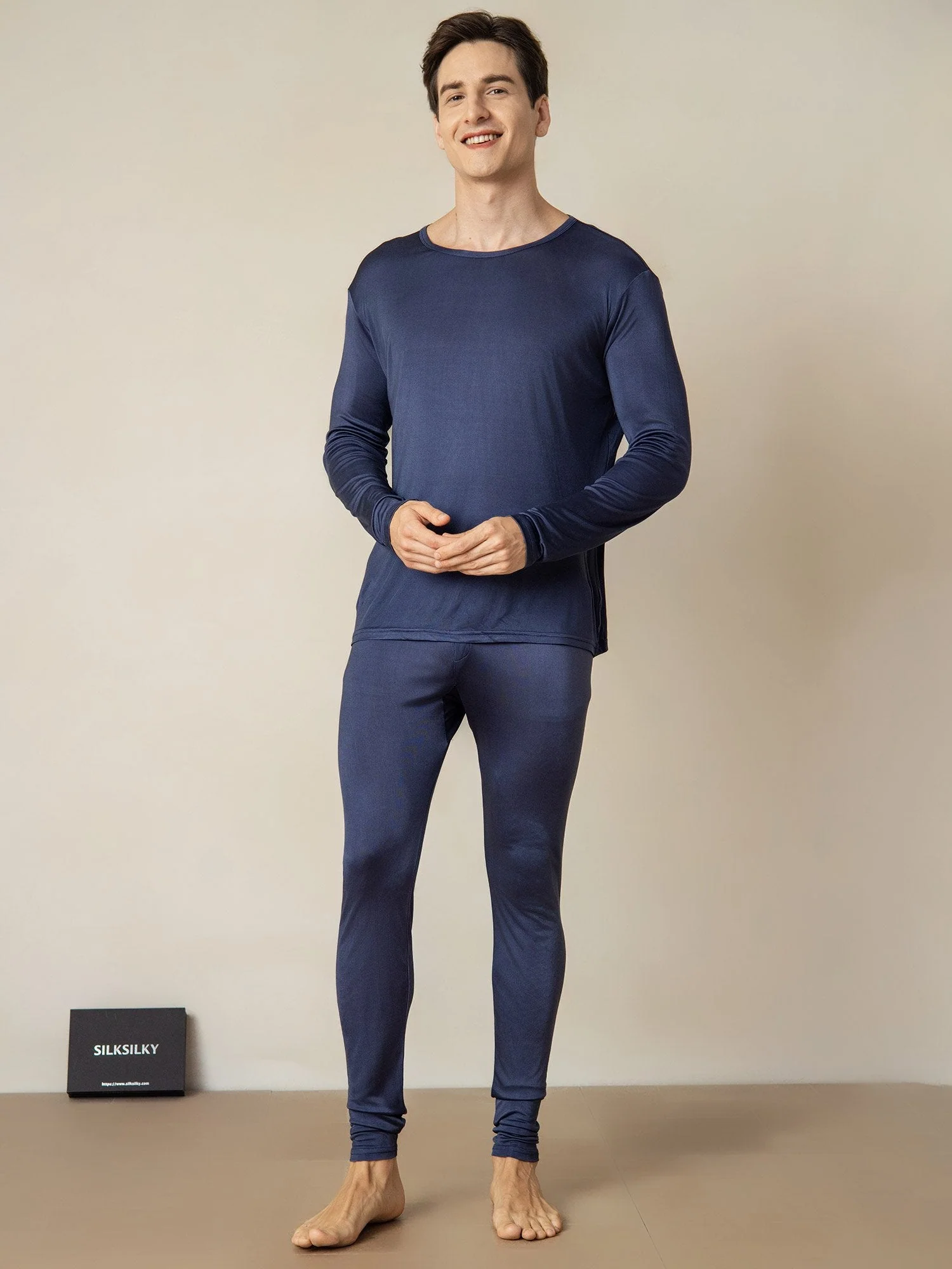 Men's Silk Jersey Long Sleeve Long Johns - Image 12