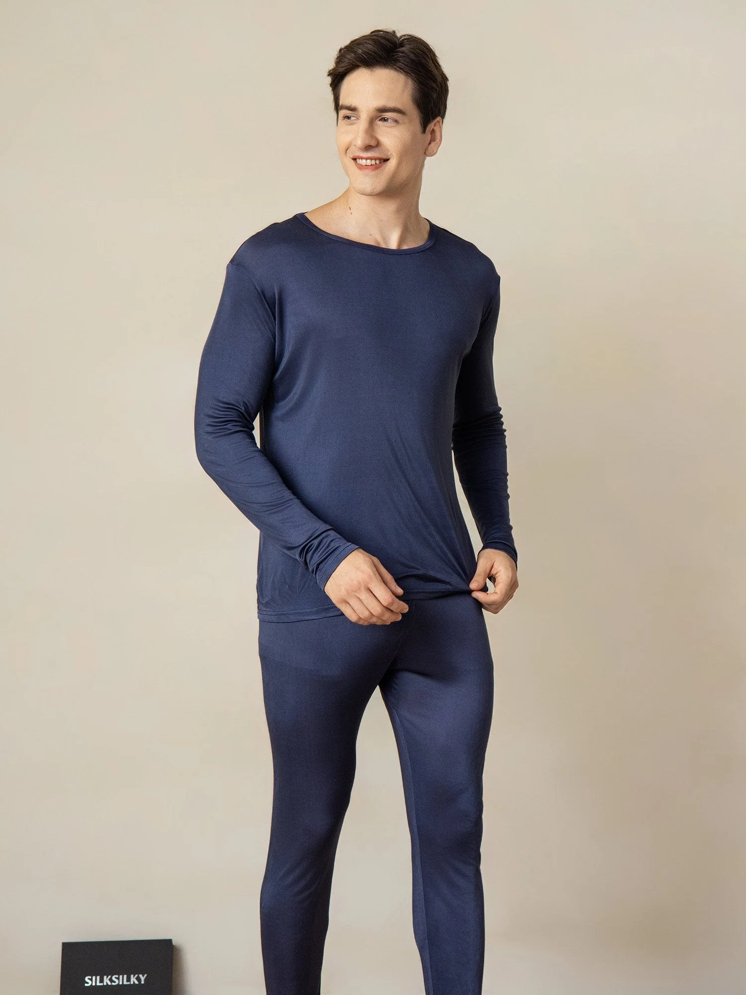 Men's Silk Jersey Long Sleeve Long Johns - Image 13