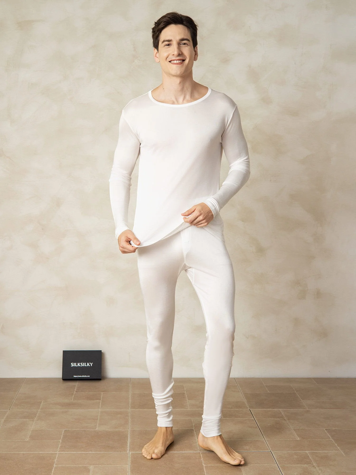 Men's Silk Jersey Long Sleeve Long Johns - Image 23