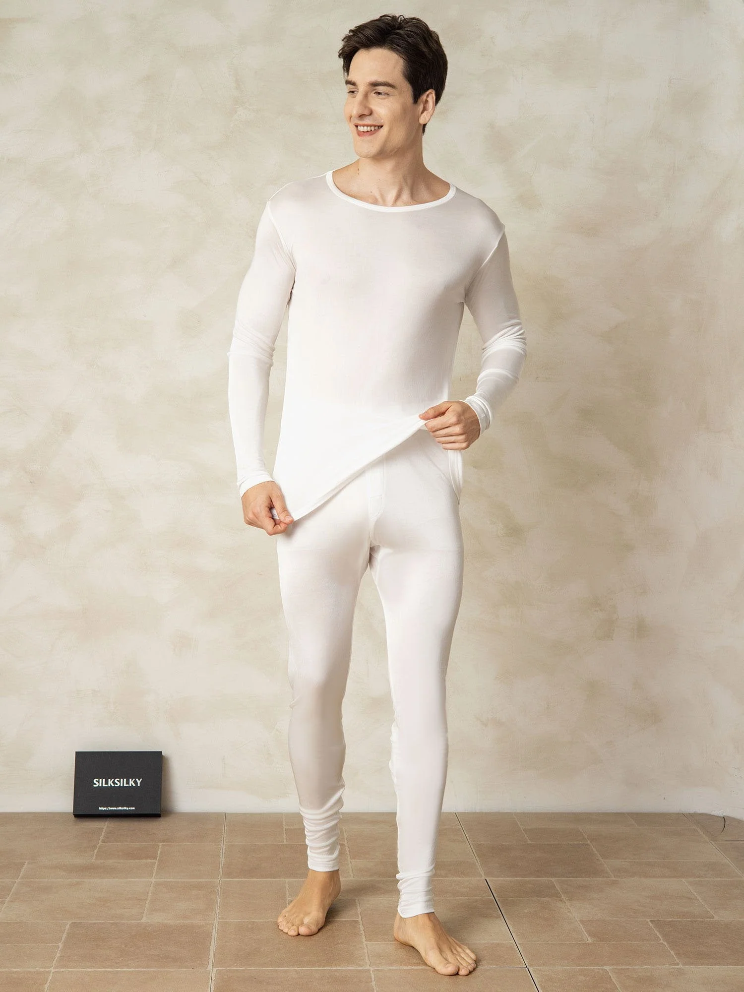 Men's Silk Jersey Long Sleeve Long Johns - Image 25