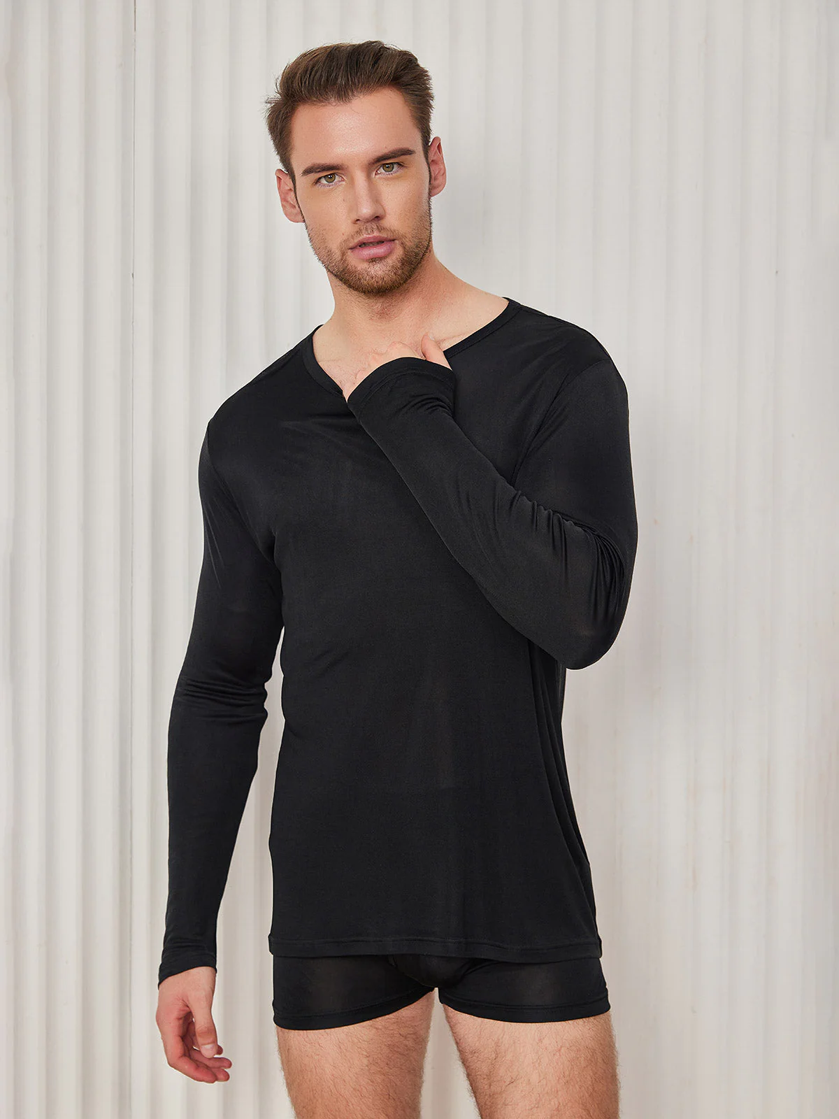 Mens Fashion Silk Jersey Tee - Image 10