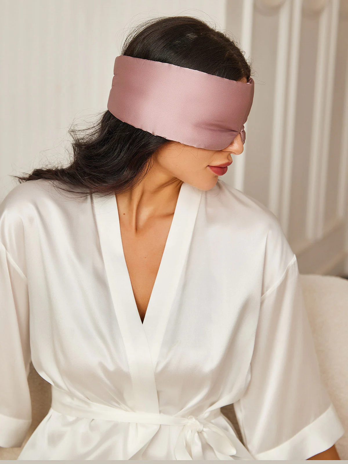One Piece Silk Sleep Eye Mask With Velcro - Image 21