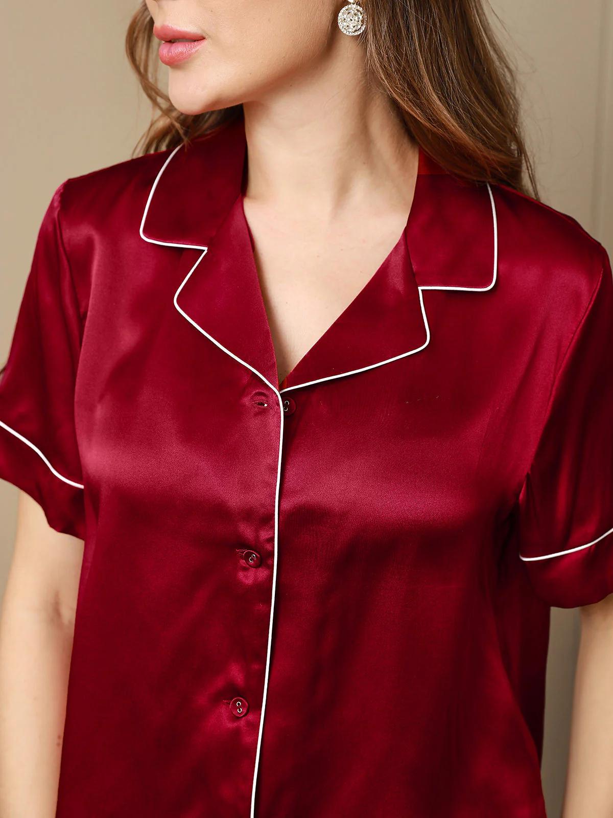Women's Pure Silk Short Sleeve Pyjamas Set - Image 35