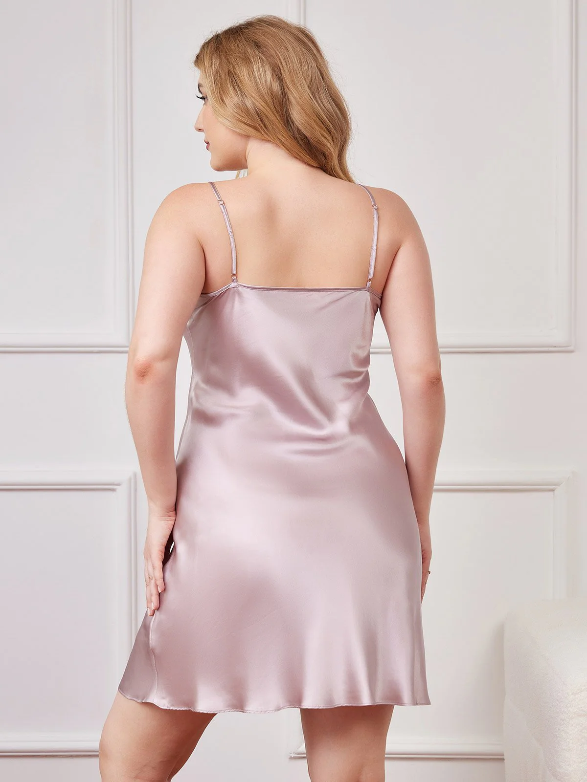 Plus Size Pure Silk Sexy Chemise Slip Nightdress - Image 13